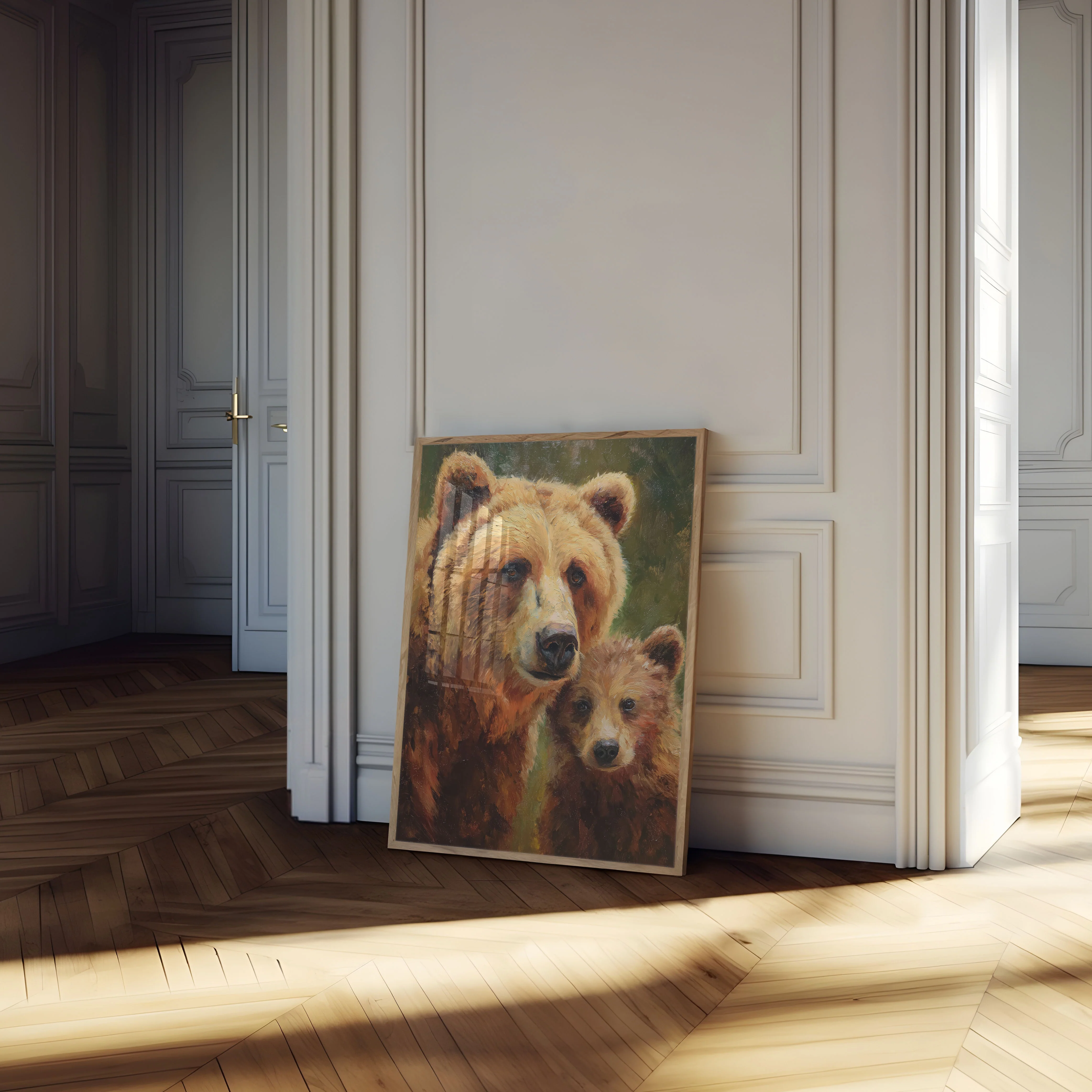 Mother Bear and Cub Portrait Poster - Image 4