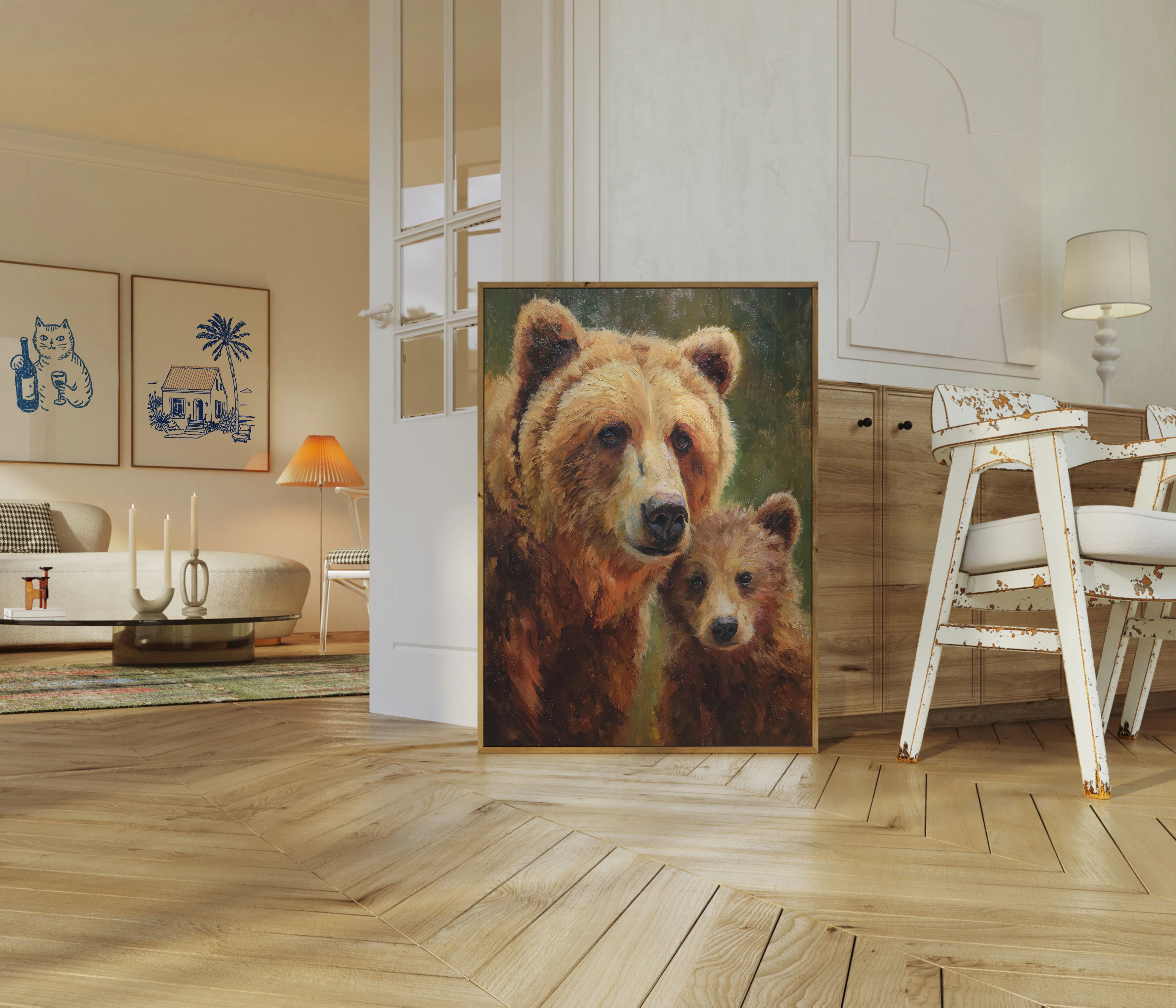 Mother Bear and Cub Portrait Poster - Image 5