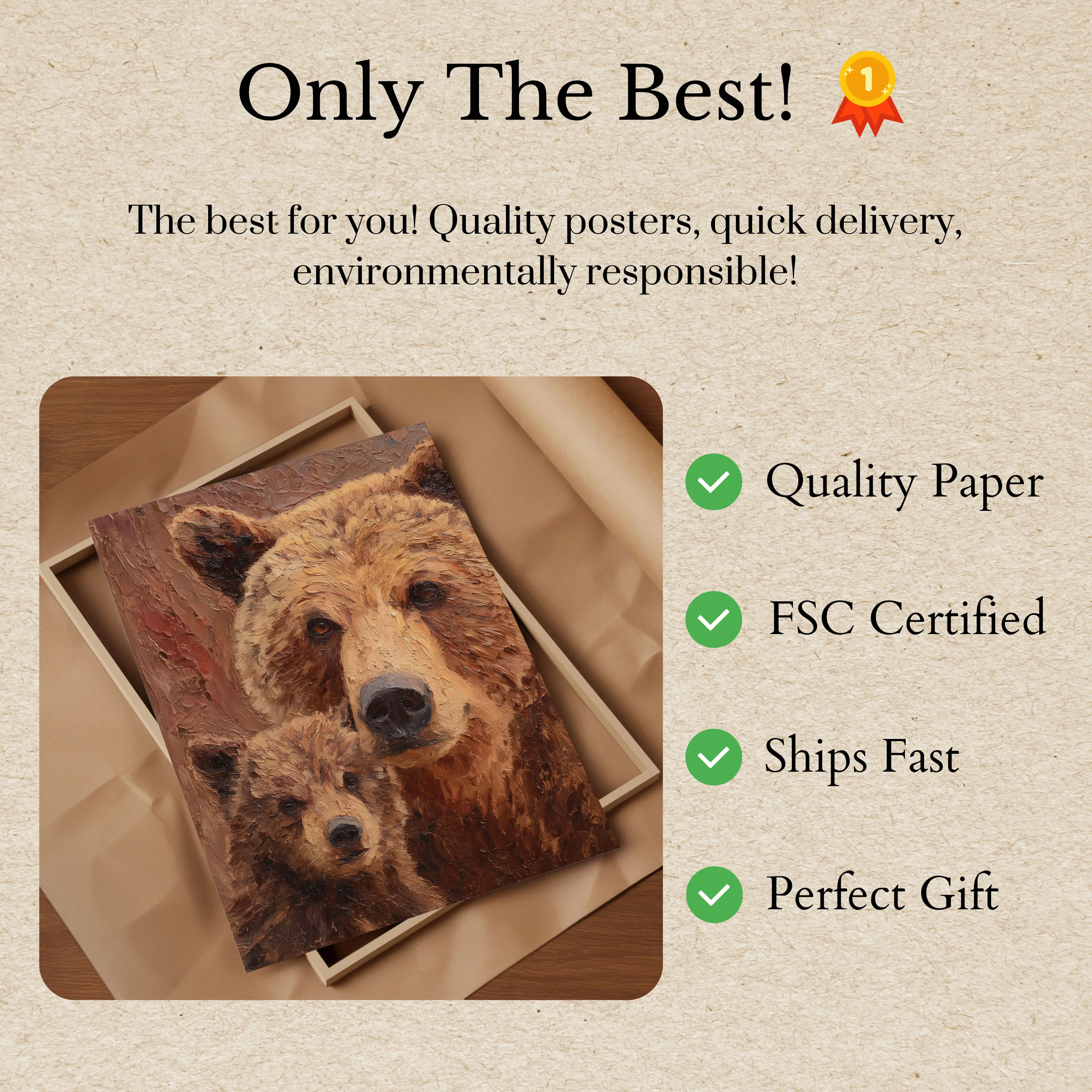 Mother Bear and Cub Poster - Image 3