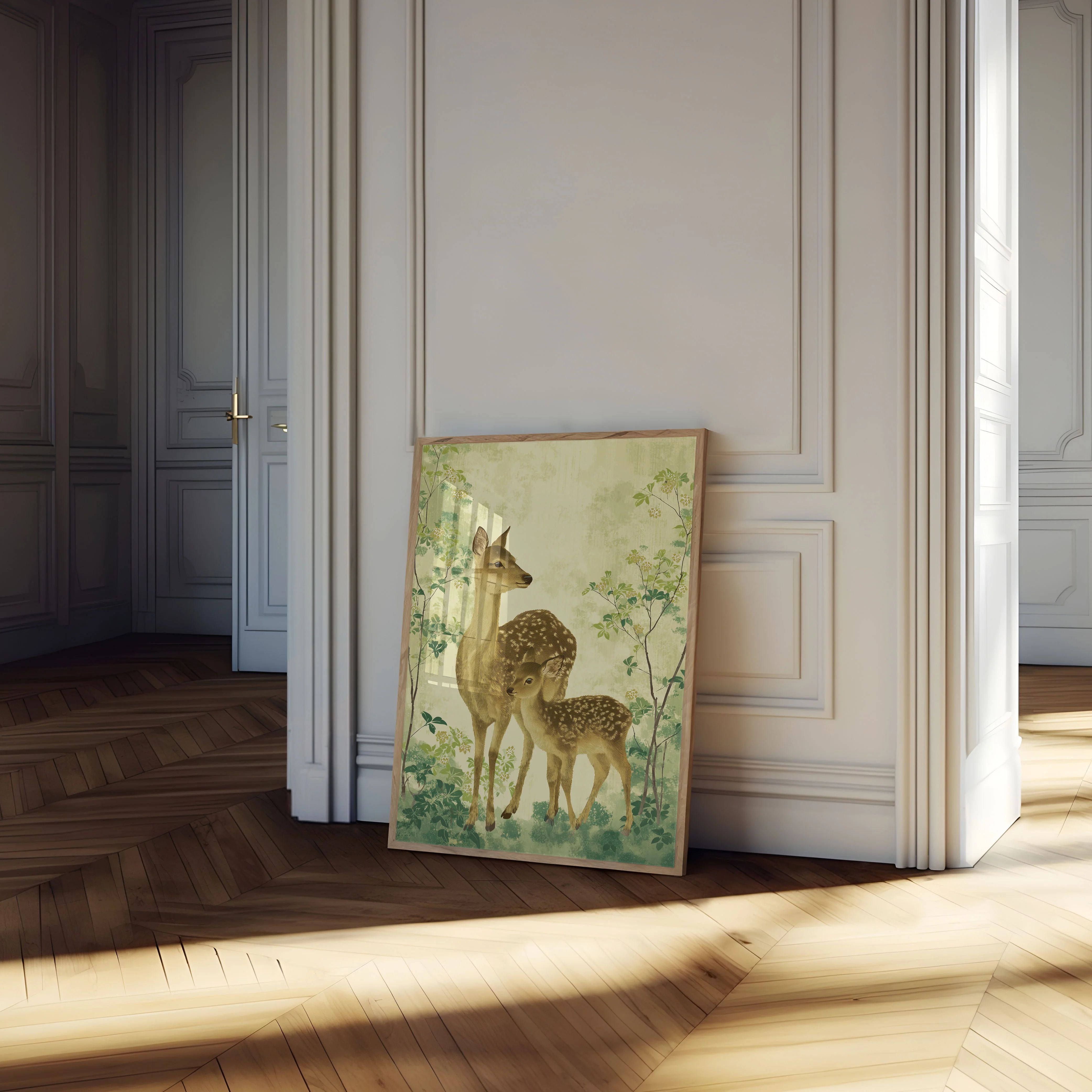 Mother Deer and Fawn Forest Poster - Image 4