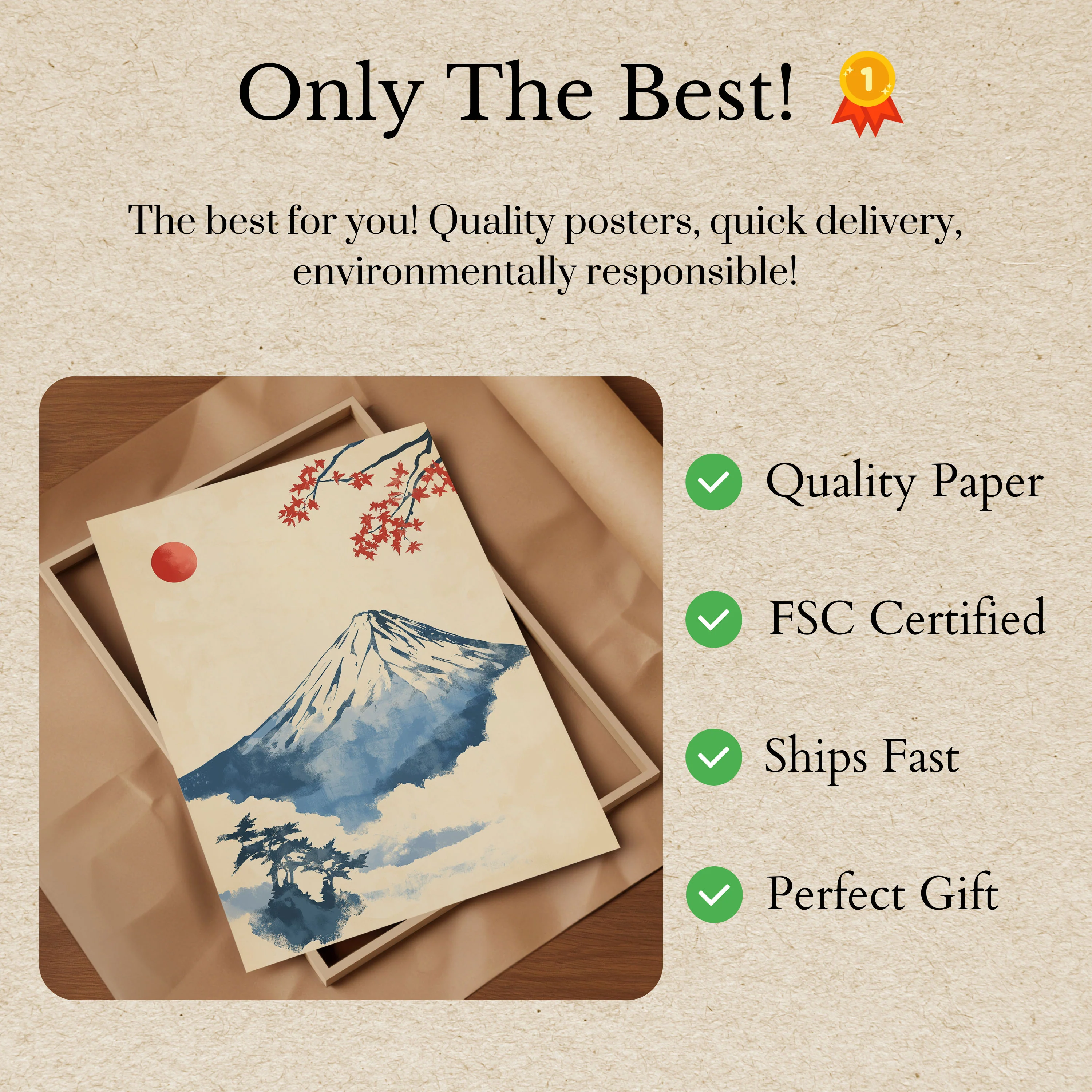 Mount Fuji Cherry Blossom Poster - Image 3