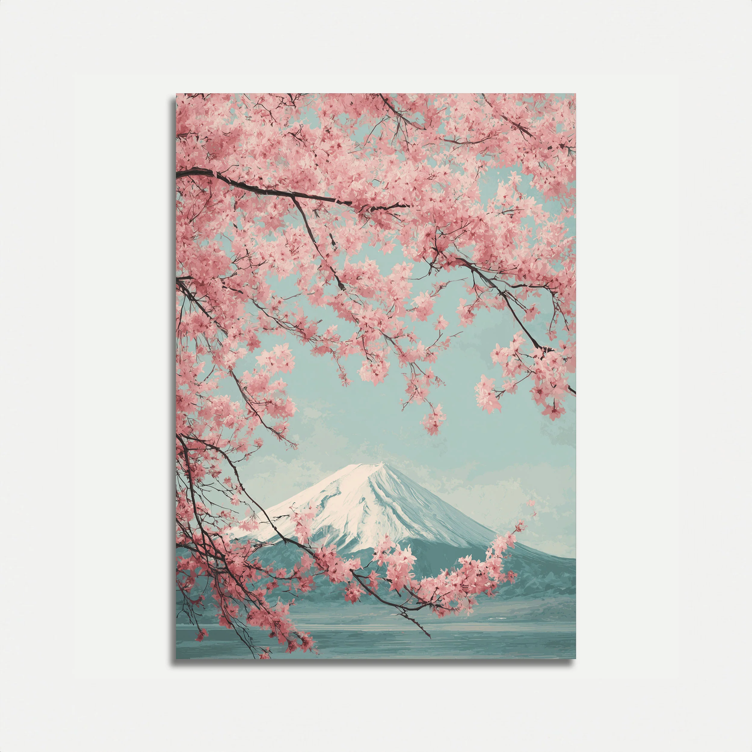 Mount Fuji Cherry Blossoms Poster