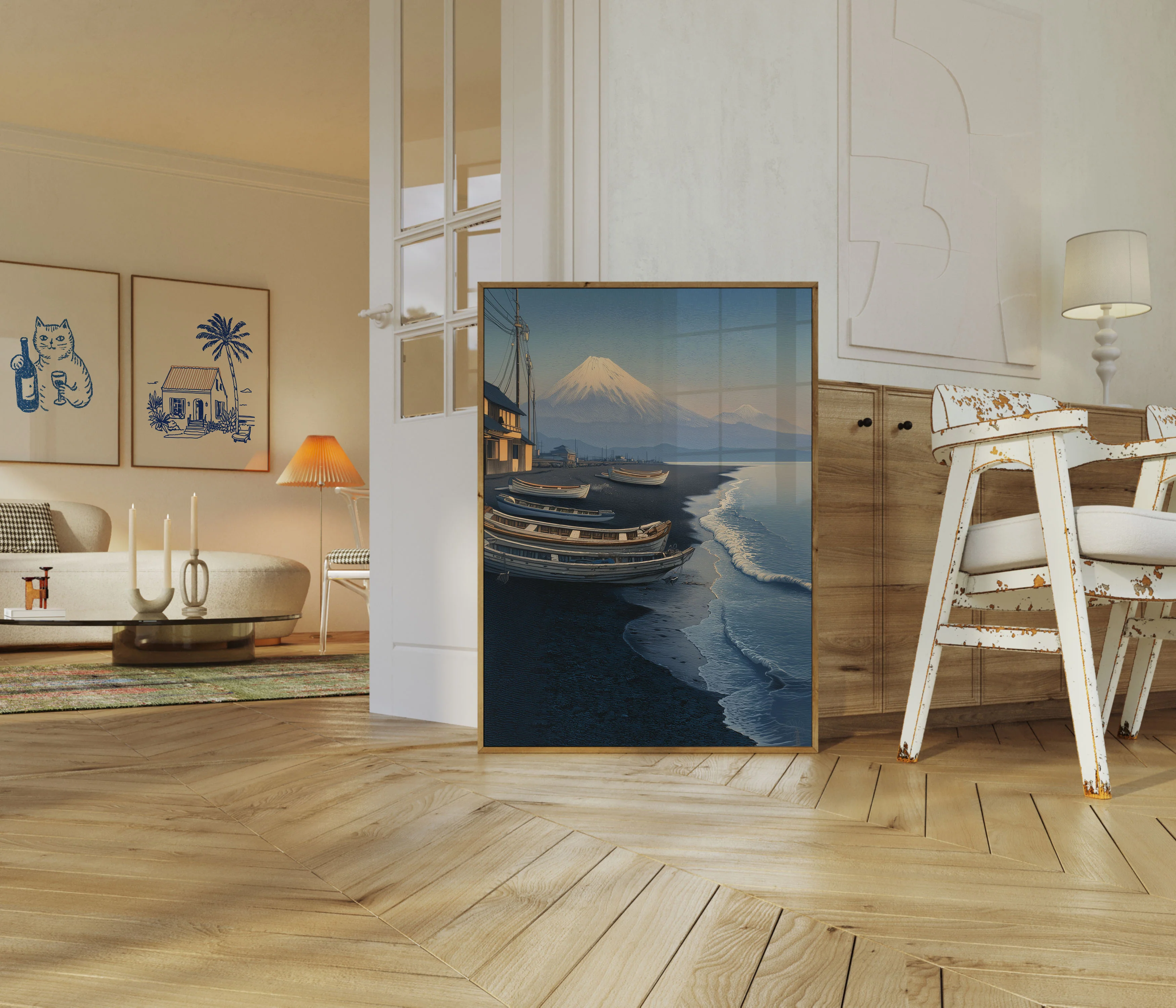 Mount Fuji Fishing Village Poster - Image 5