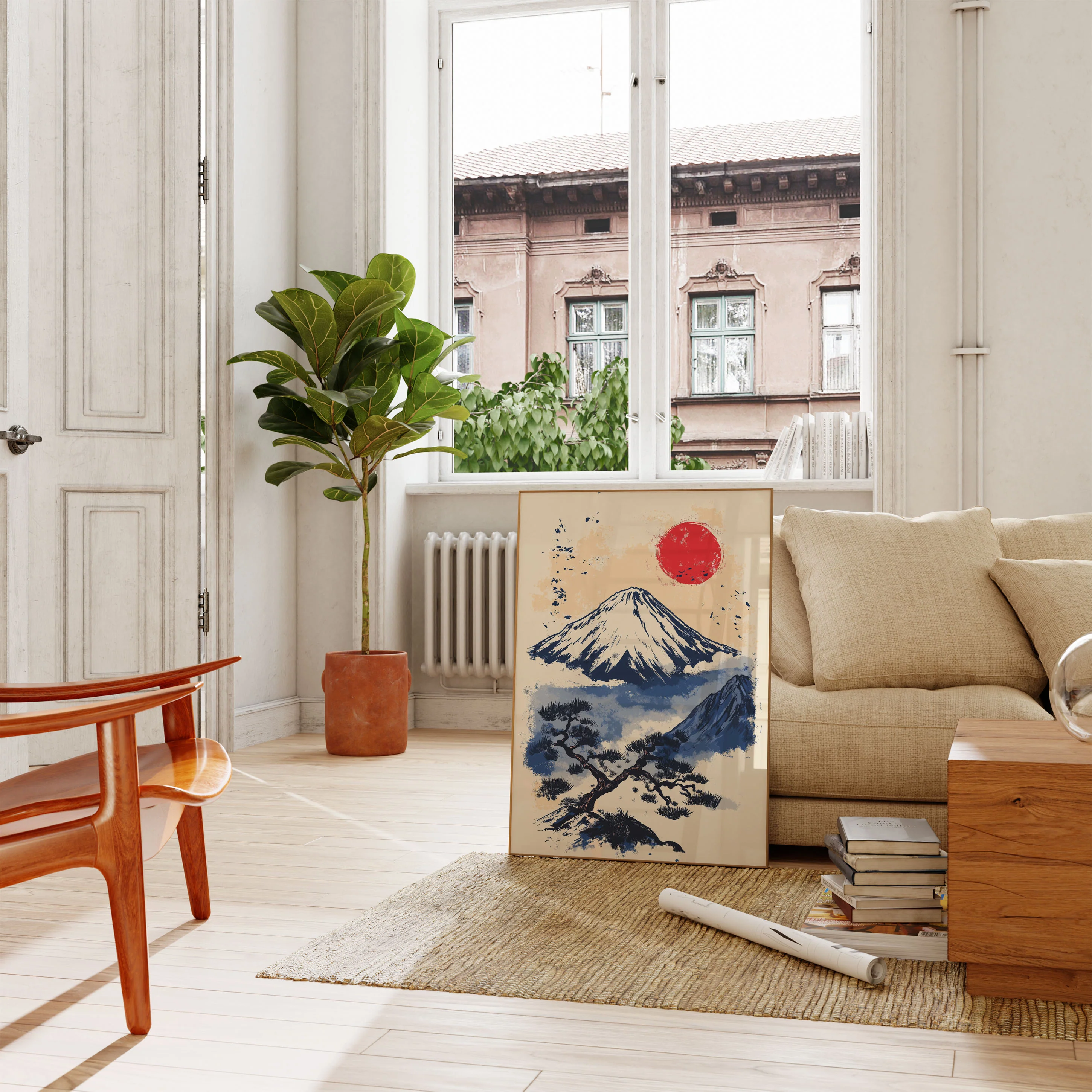 Mount Fuji Red Sun Poster - Image 2