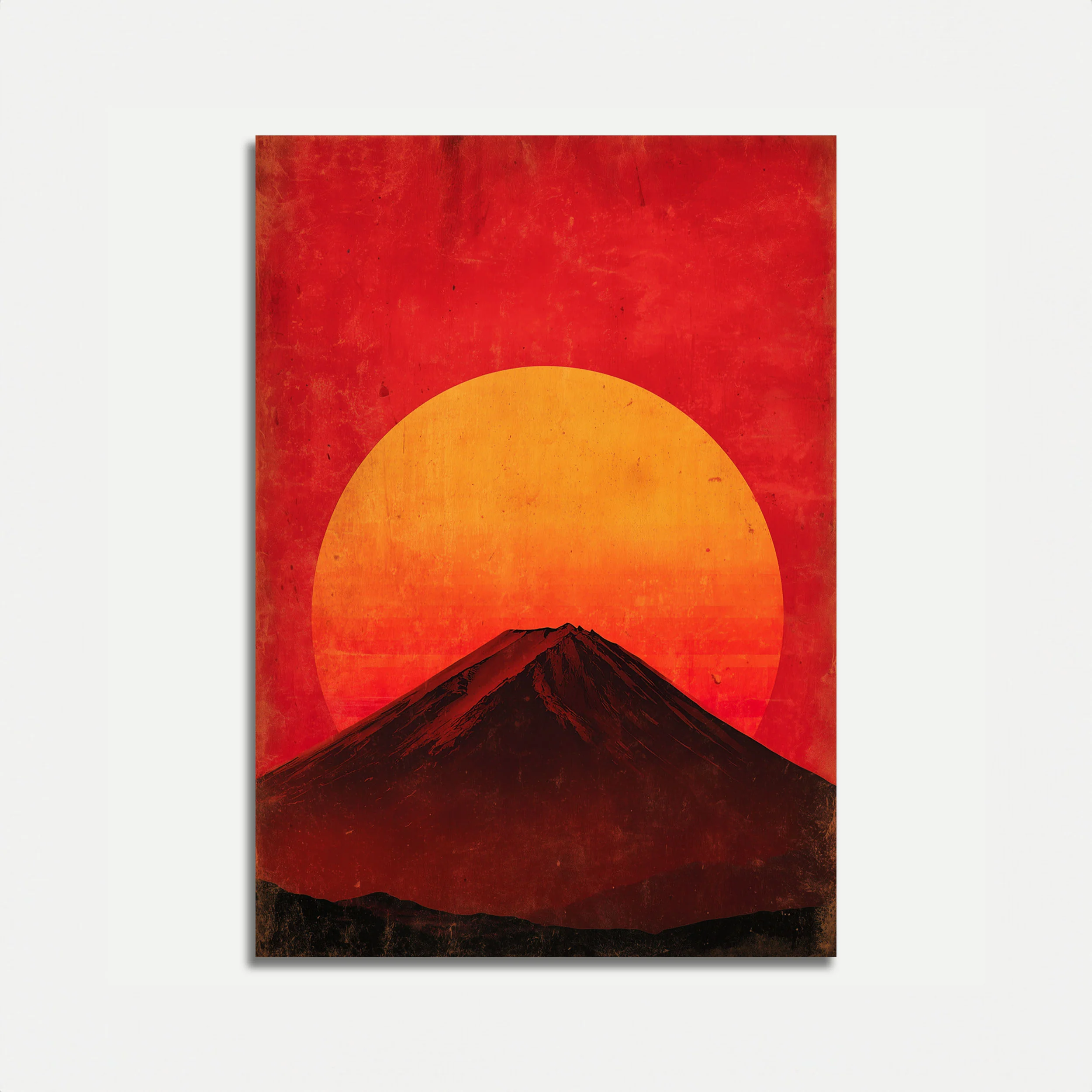 Mount Fuji Red Sunset Poster