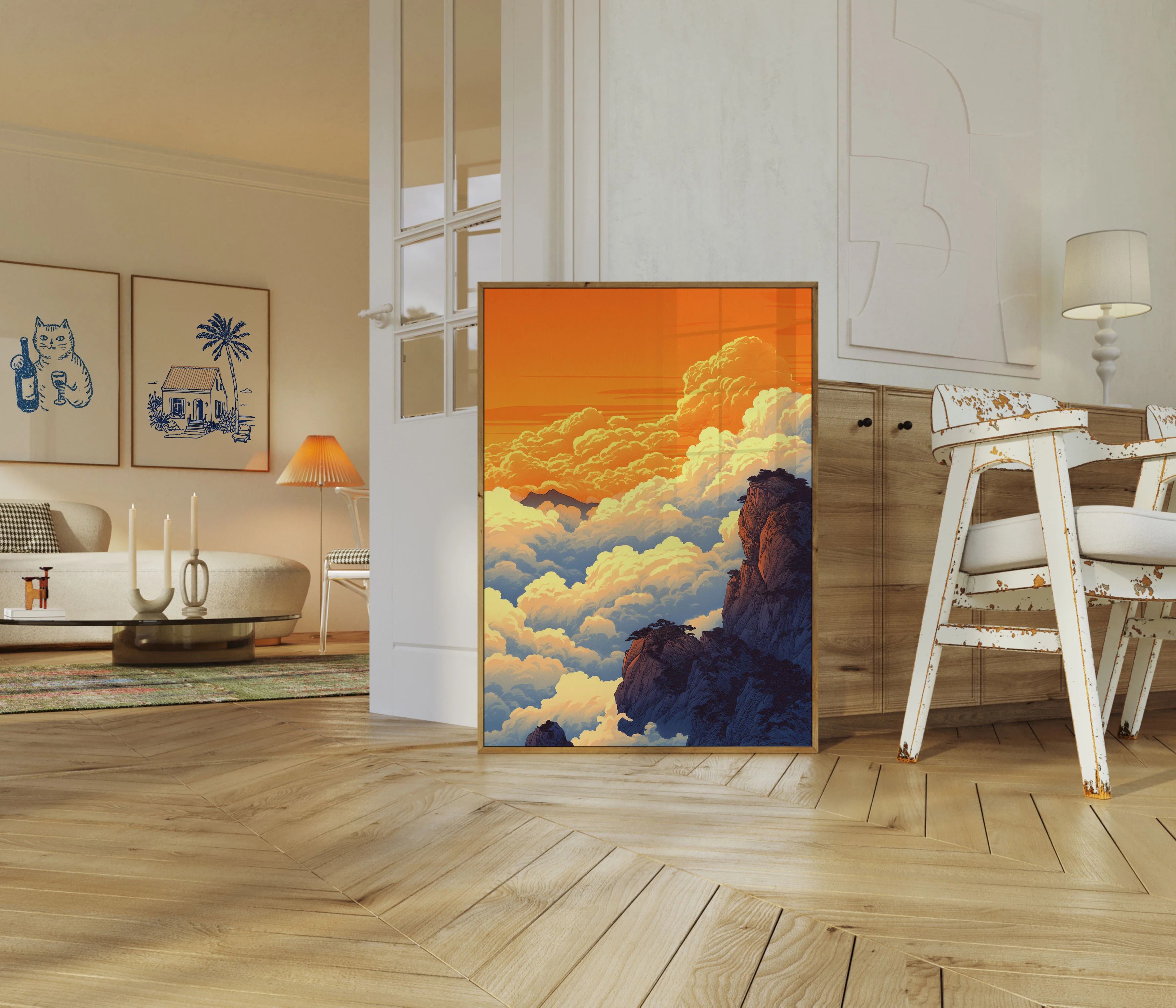 Mountain Cliffs Above Clouds Poster - Image 5