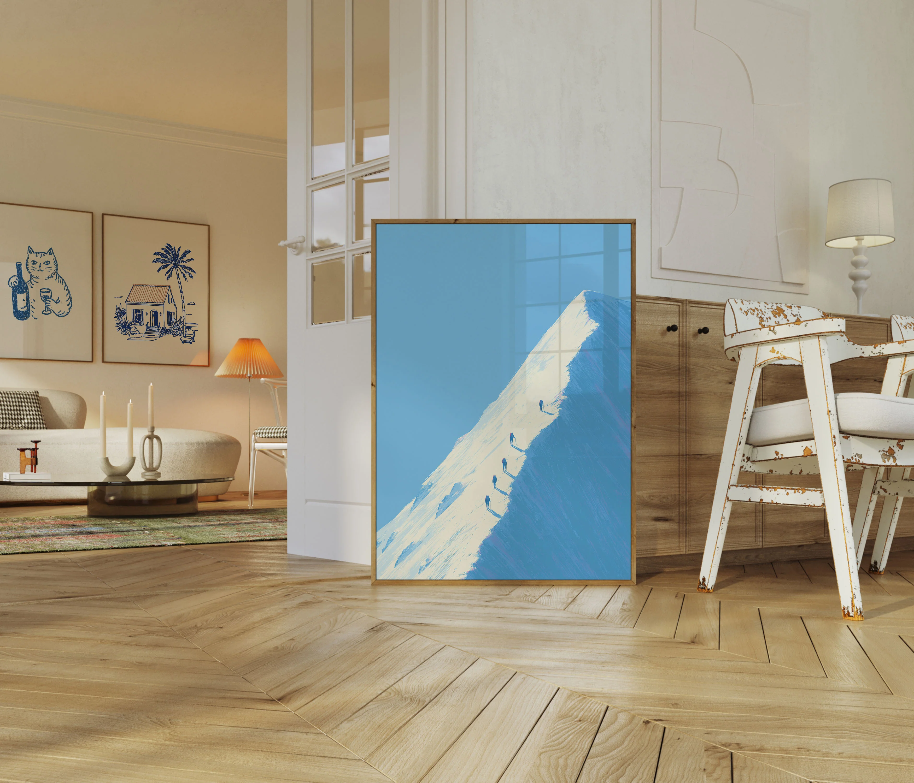 Mountain Climbers Ascending Peak Poster - Image 5