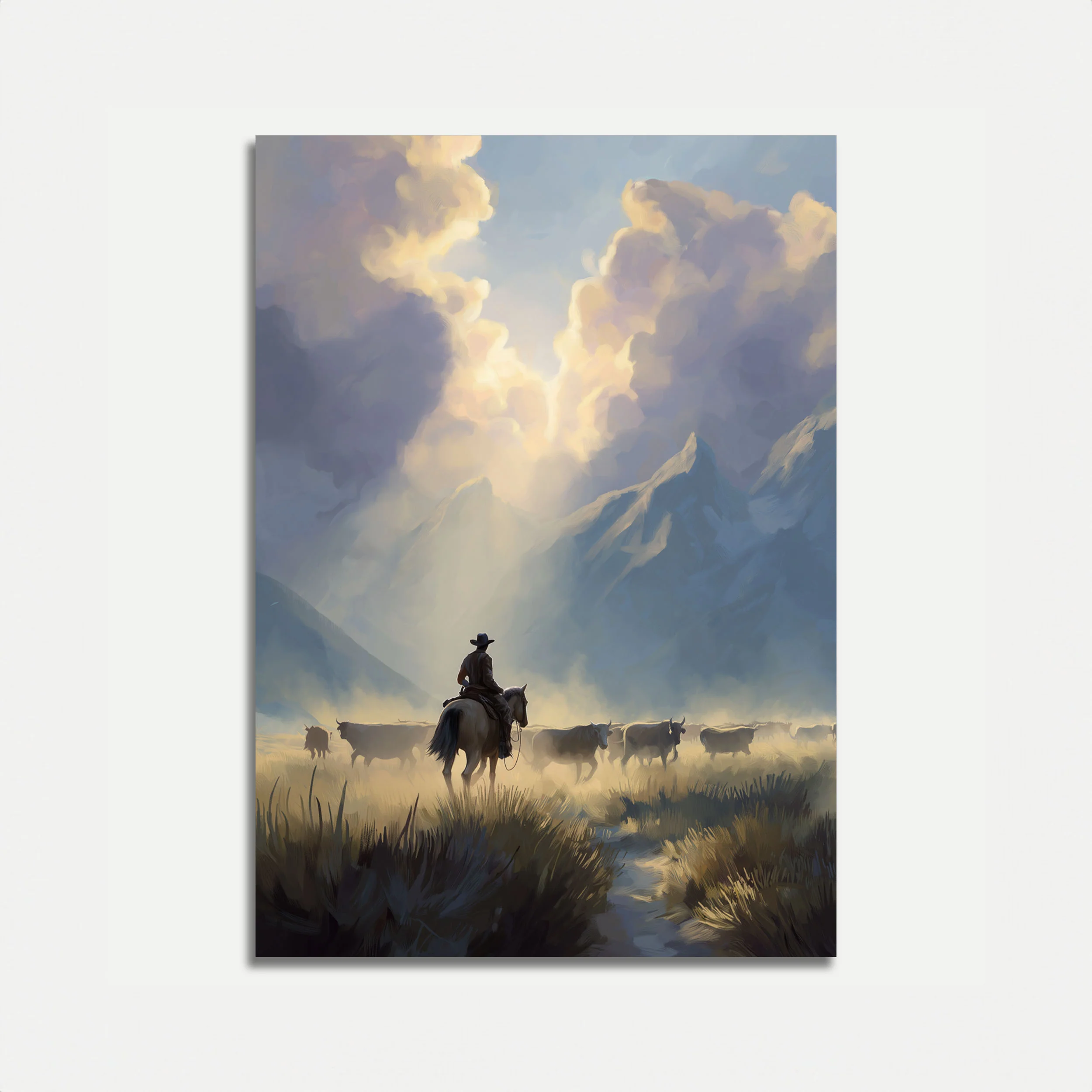 Mountain Cowboy Cattle Drive Poster
