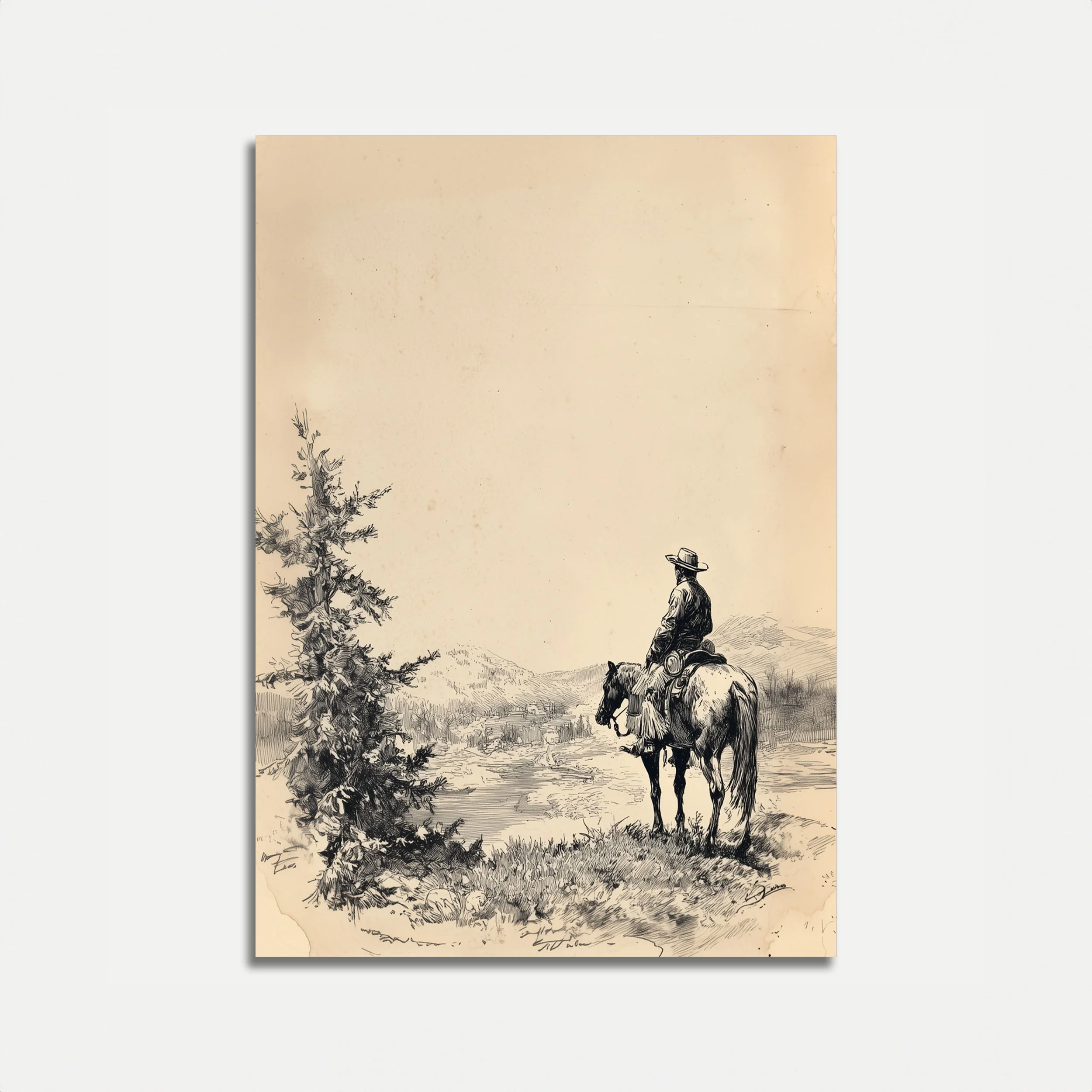 Mountain Cowboy Solitude Poster