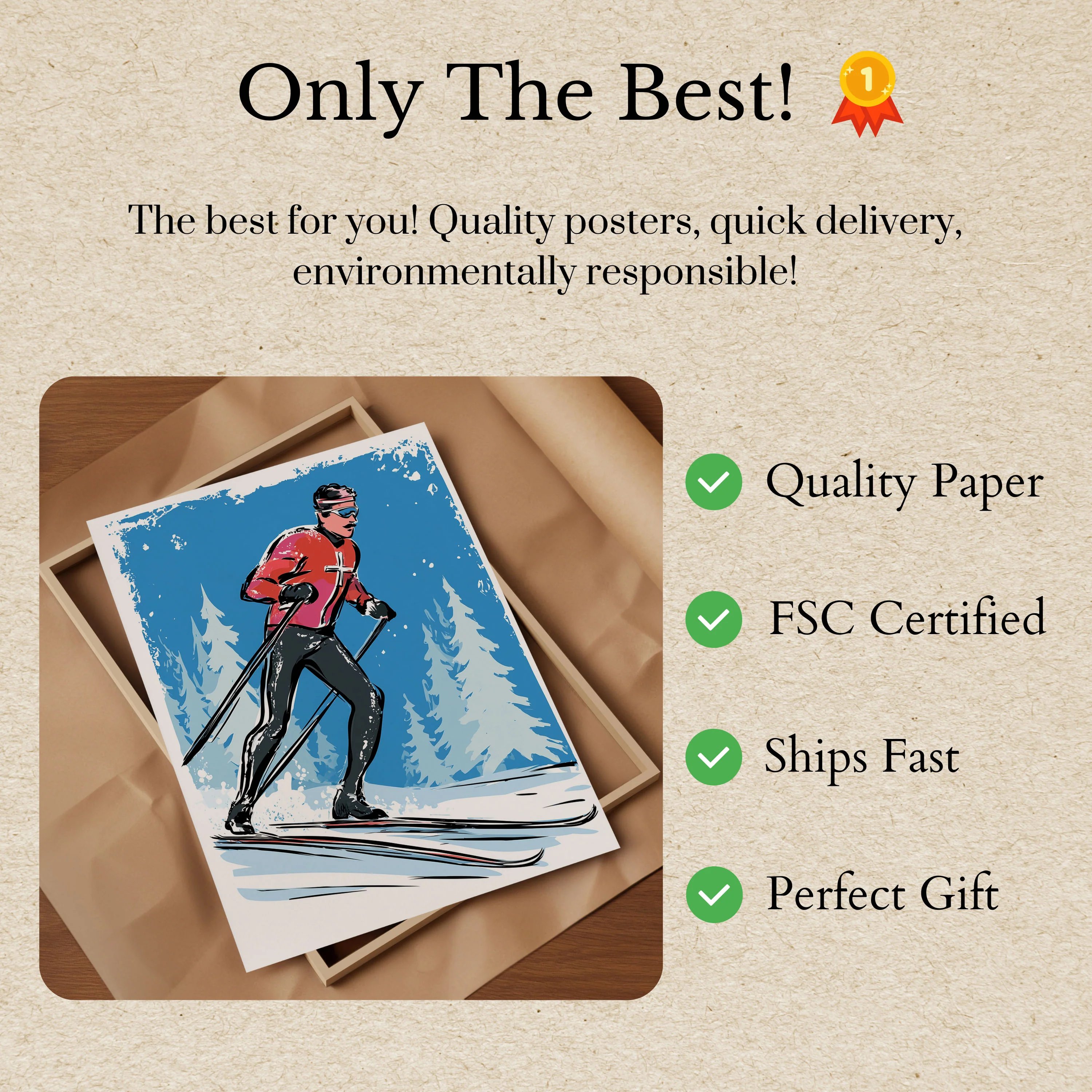 Mountain Cross-Country Ski Poster - Image 3