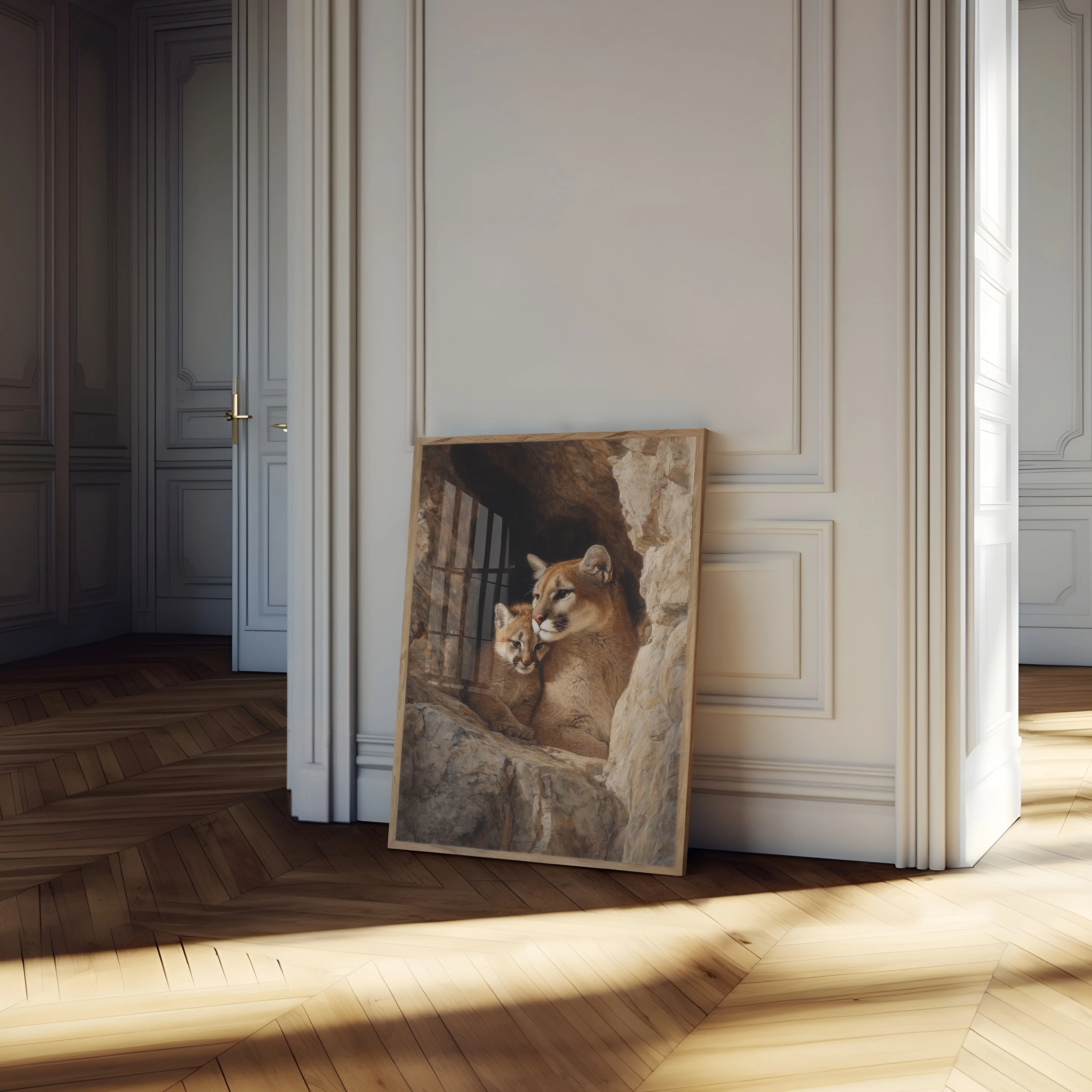 Mountain Lion and Cub Poster - Image 4
