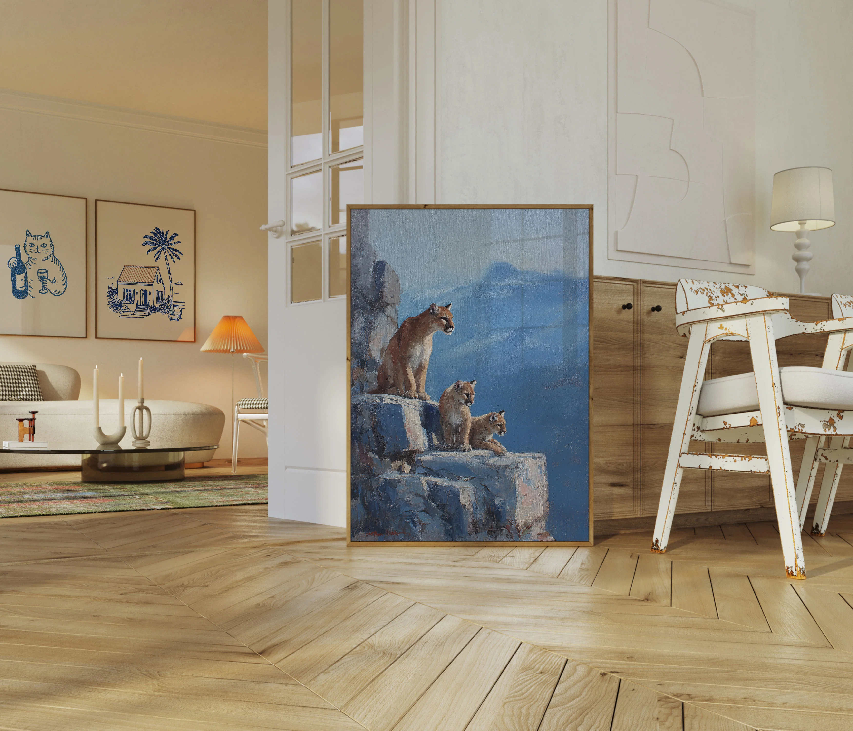 Mountain Lions on Peak Poster - Image 5