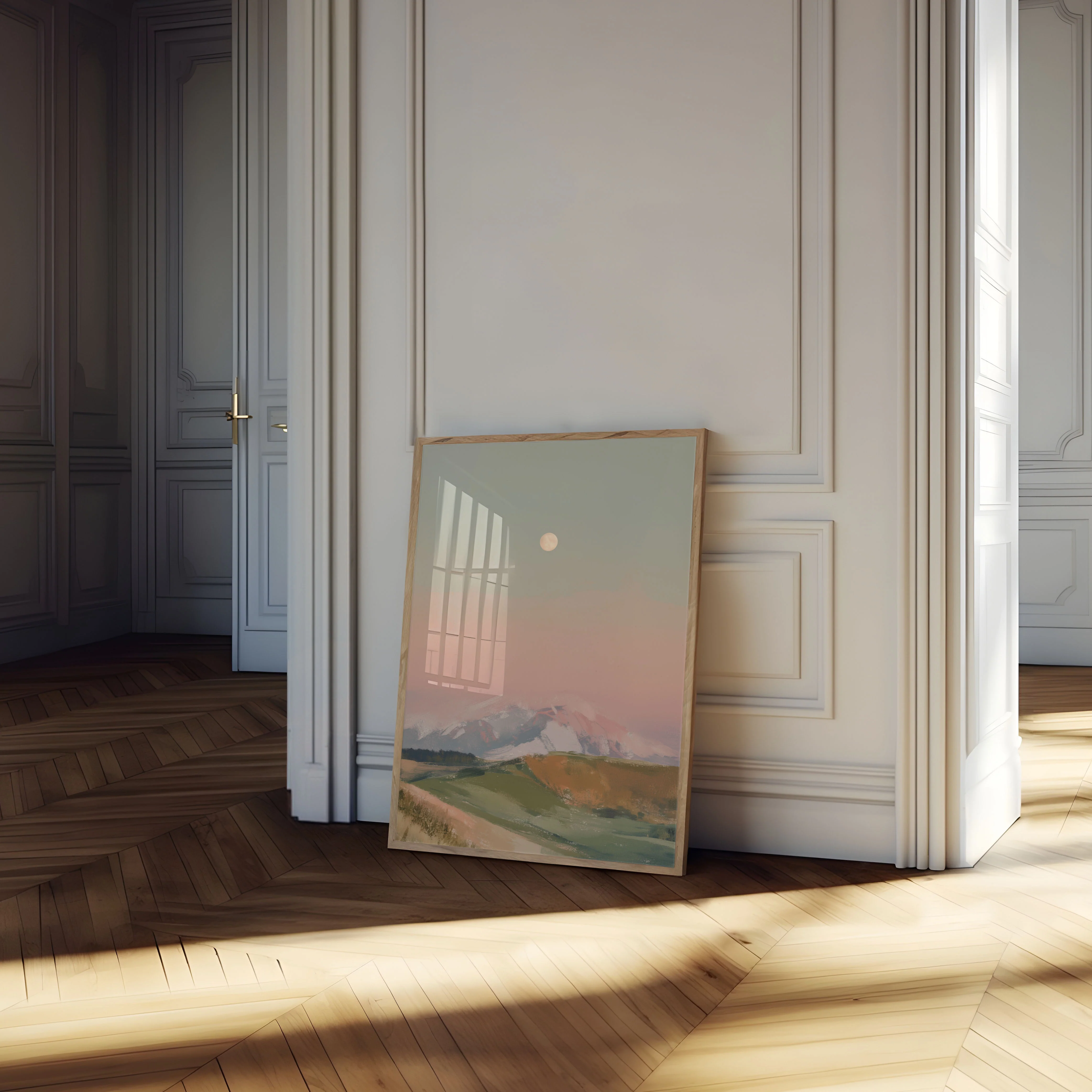 Mountain Moon Dawn Landscape Poster - Image 4