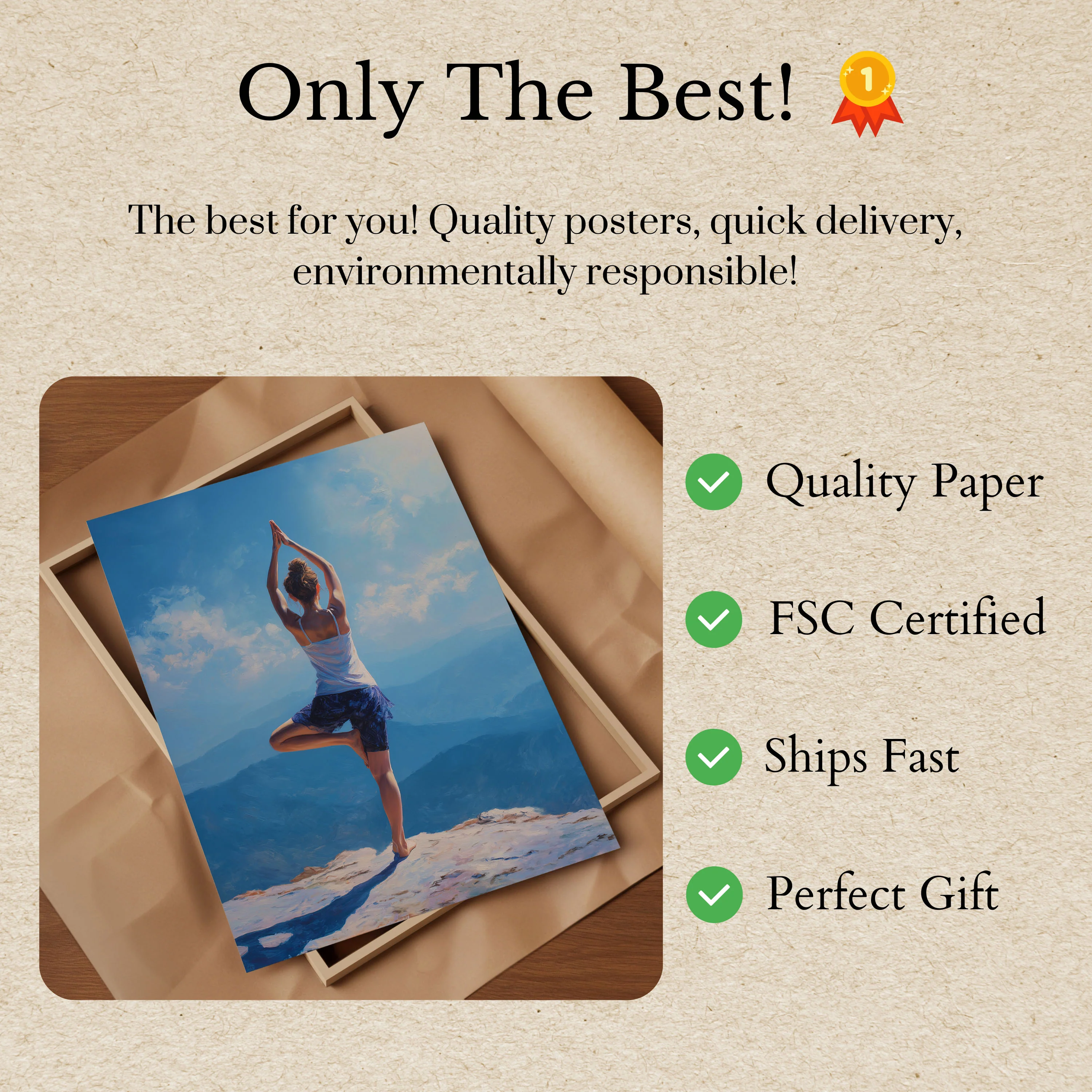 Mountain Peak Yoga Poster - Image 3