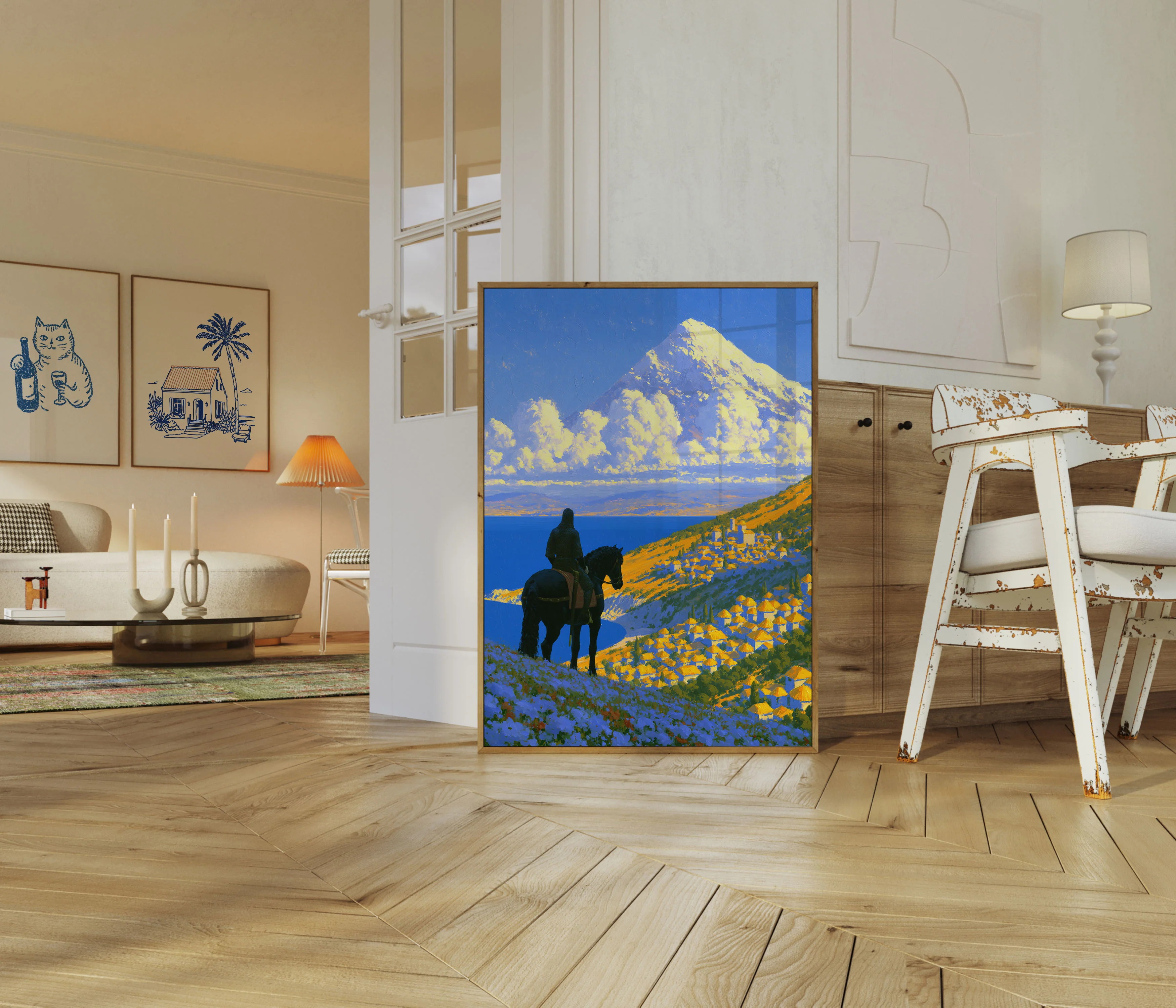Mountain Rider Overlooking Valley Poster - Image 5