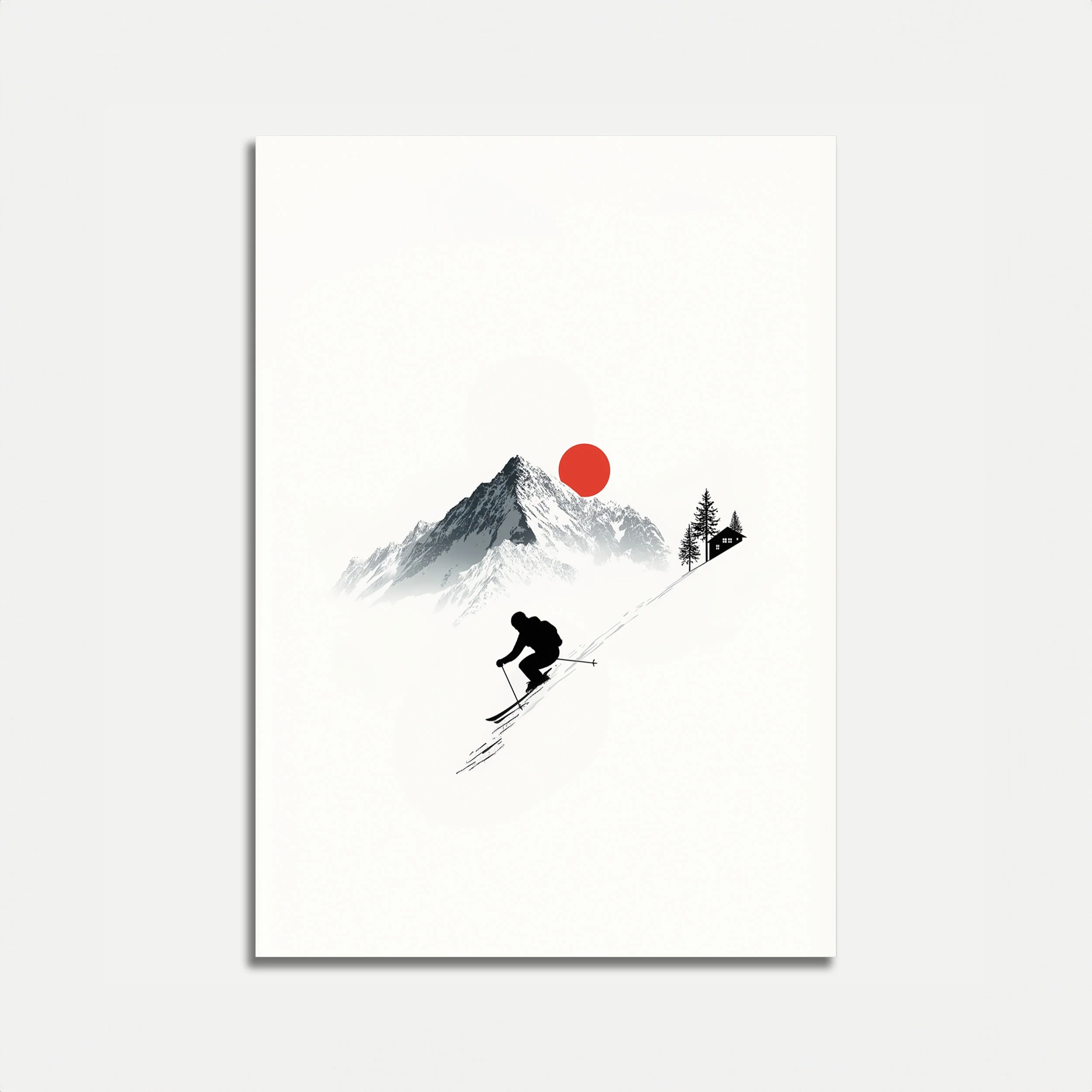 Mountain Ski Descent Poster