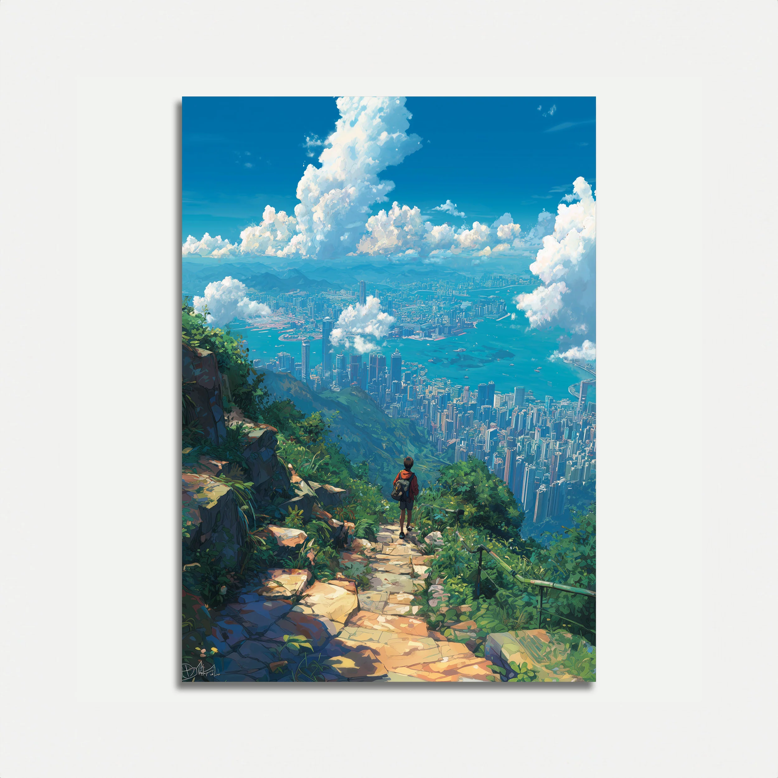 Mountain Trail City Vista Poster
