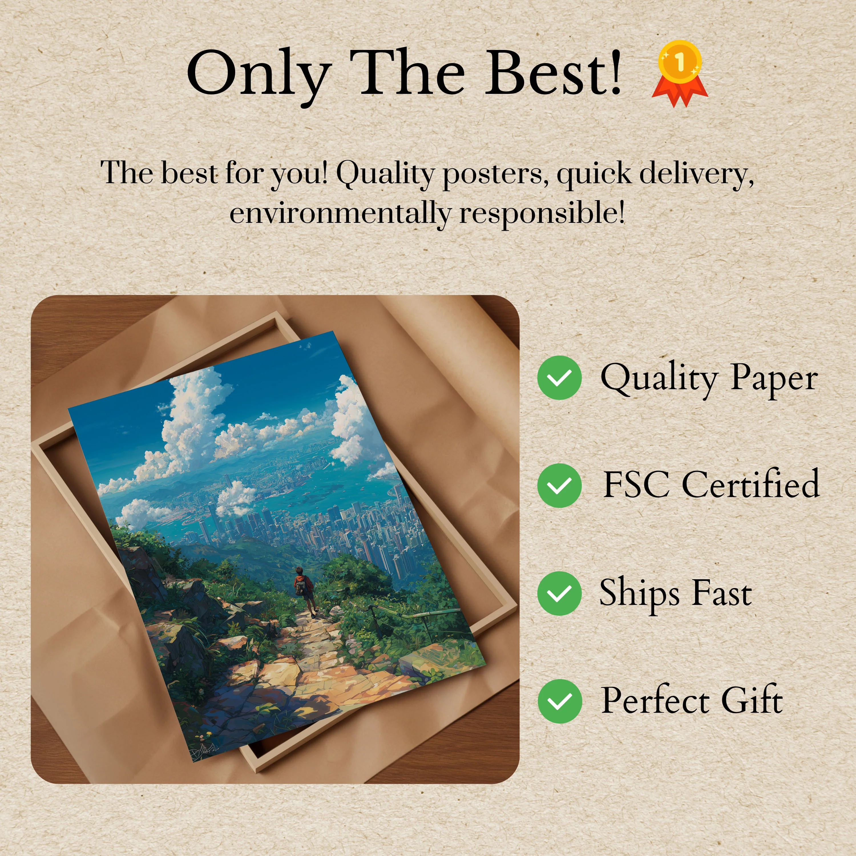 Mountain Trail City Vista Poster - Image 3