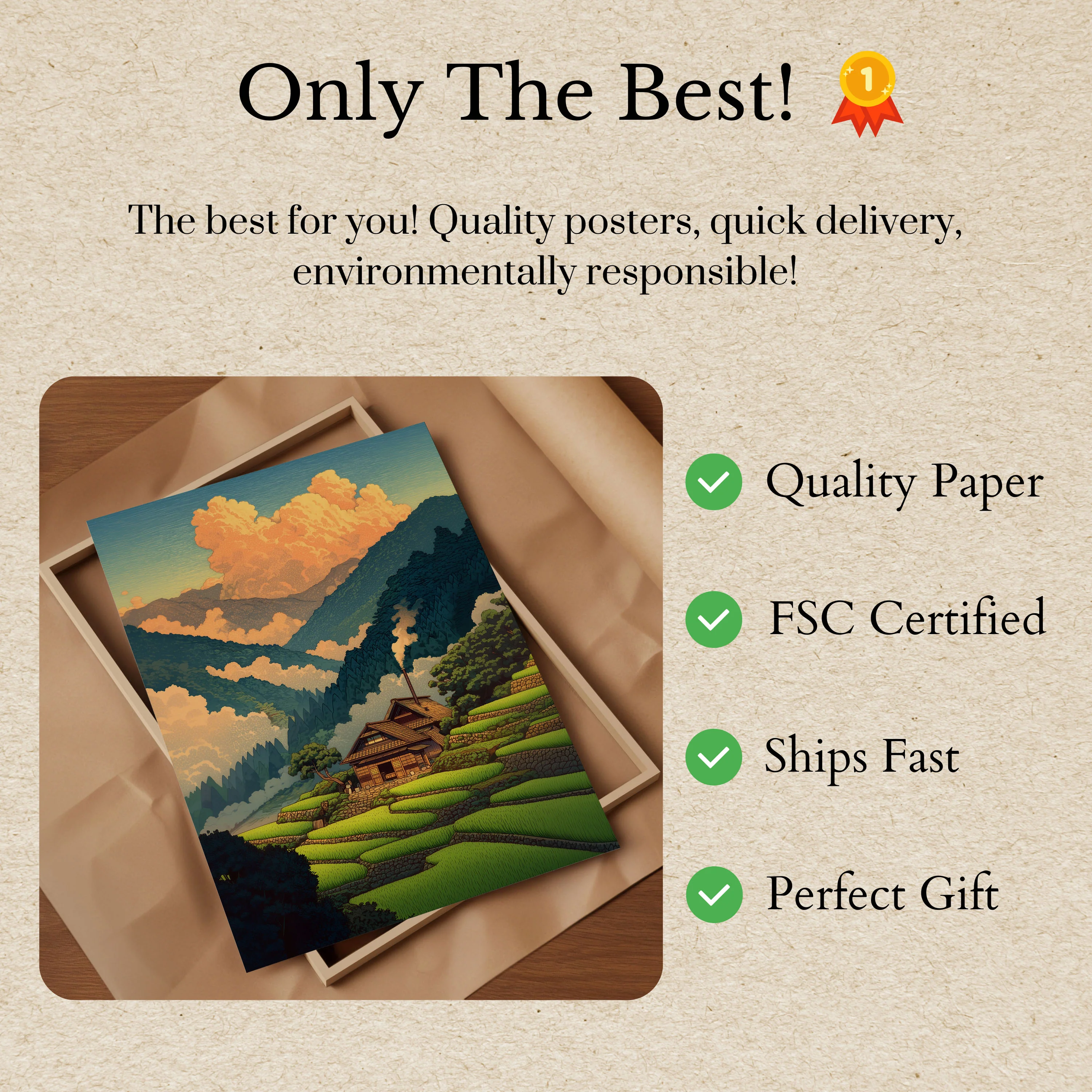 Mountain Valley Farm Landscape Poster - Image 3