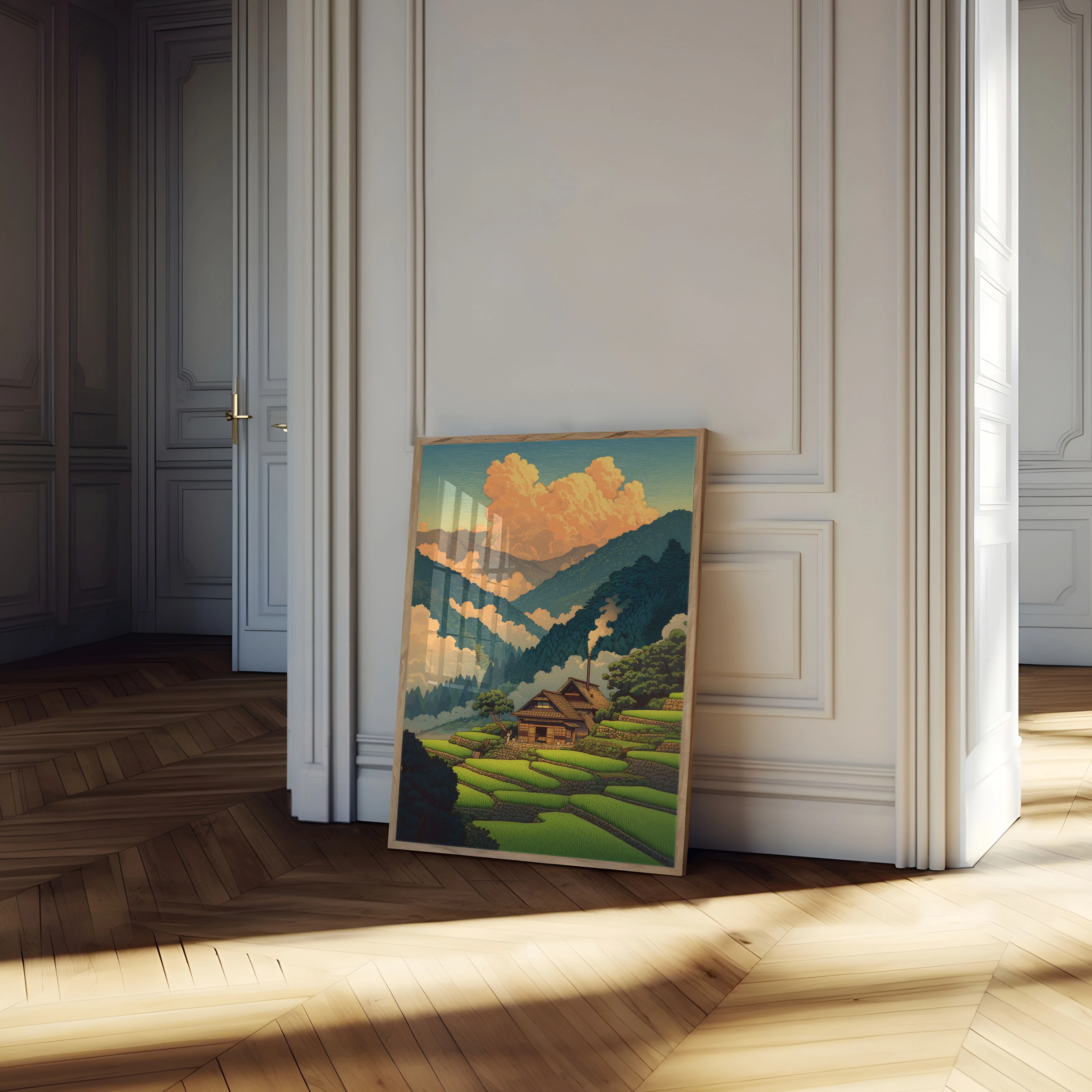 Mountain Valley Farm Landscape Poster - Image 4