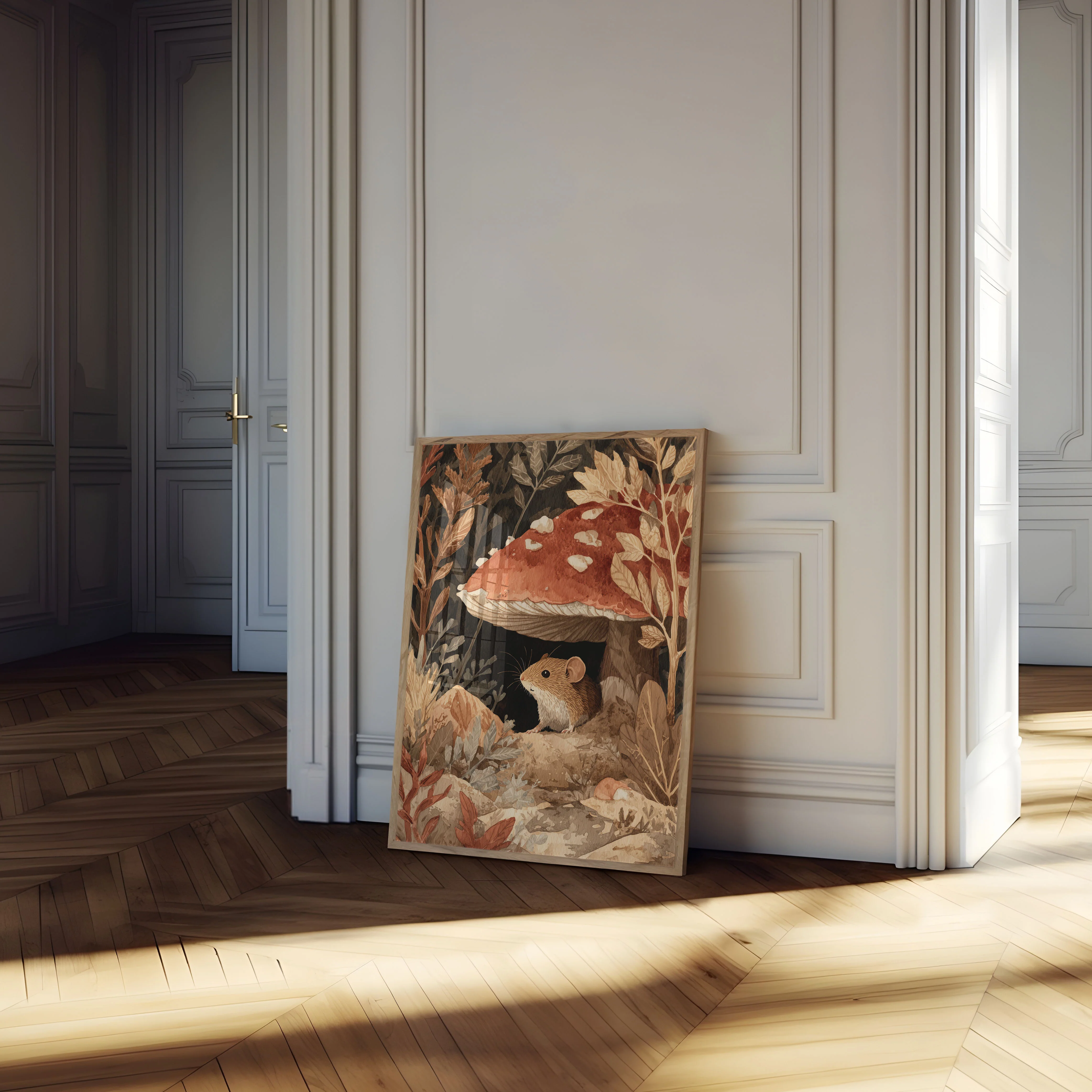 Mouse Under Mushroom House Poster - Image 4