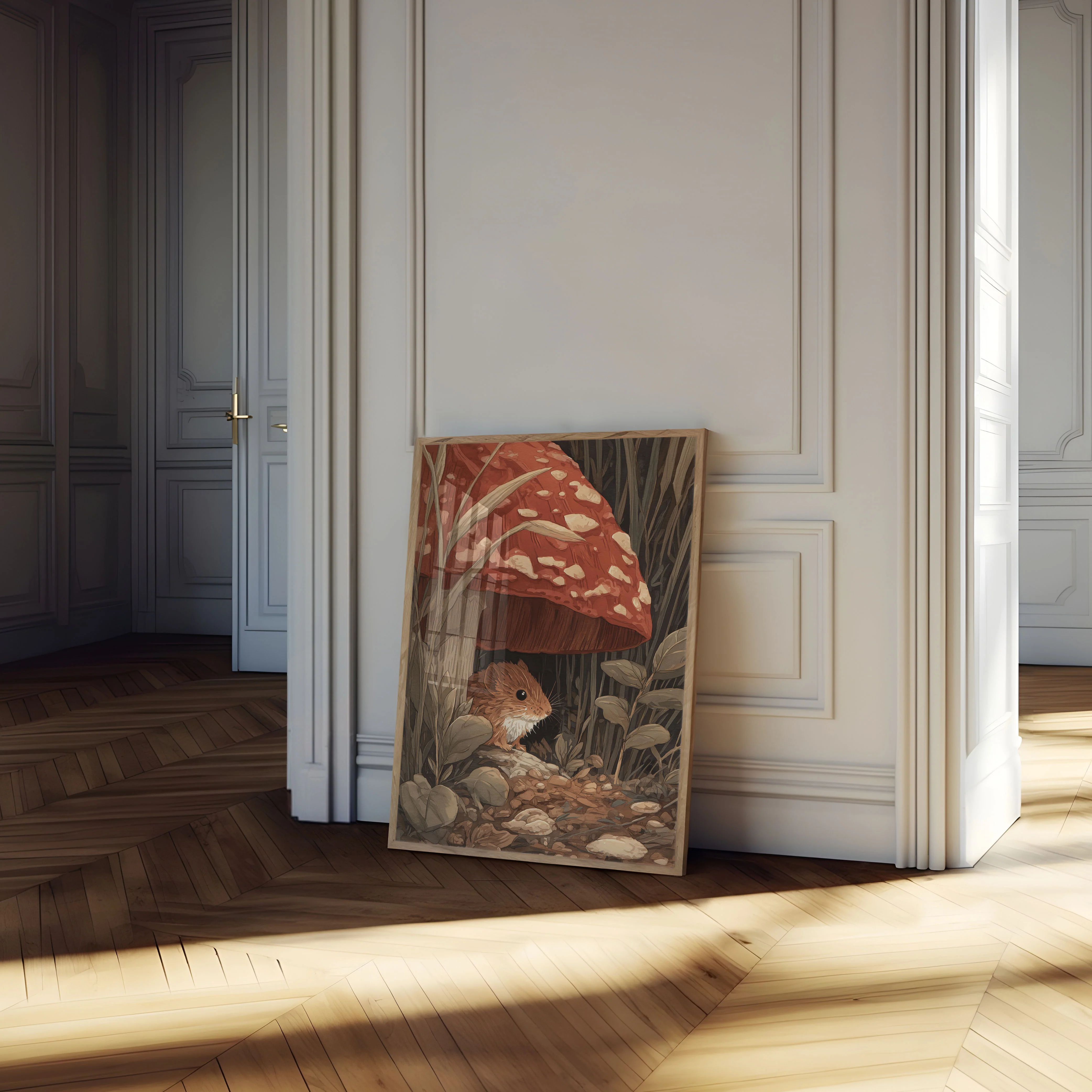 Mouse Under Mushroom House Poster - Image 4