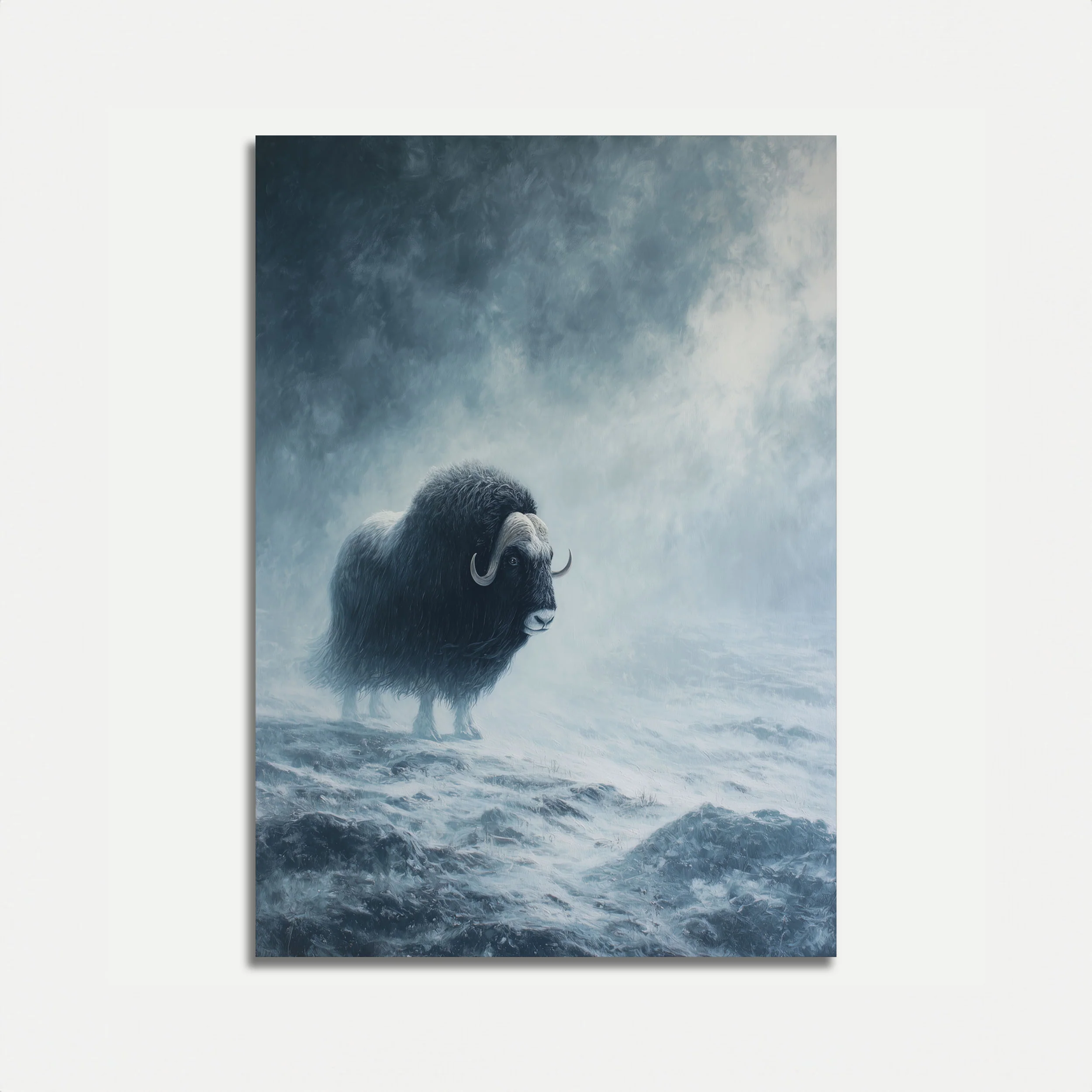 Musk Ox in Winter Storm Poster