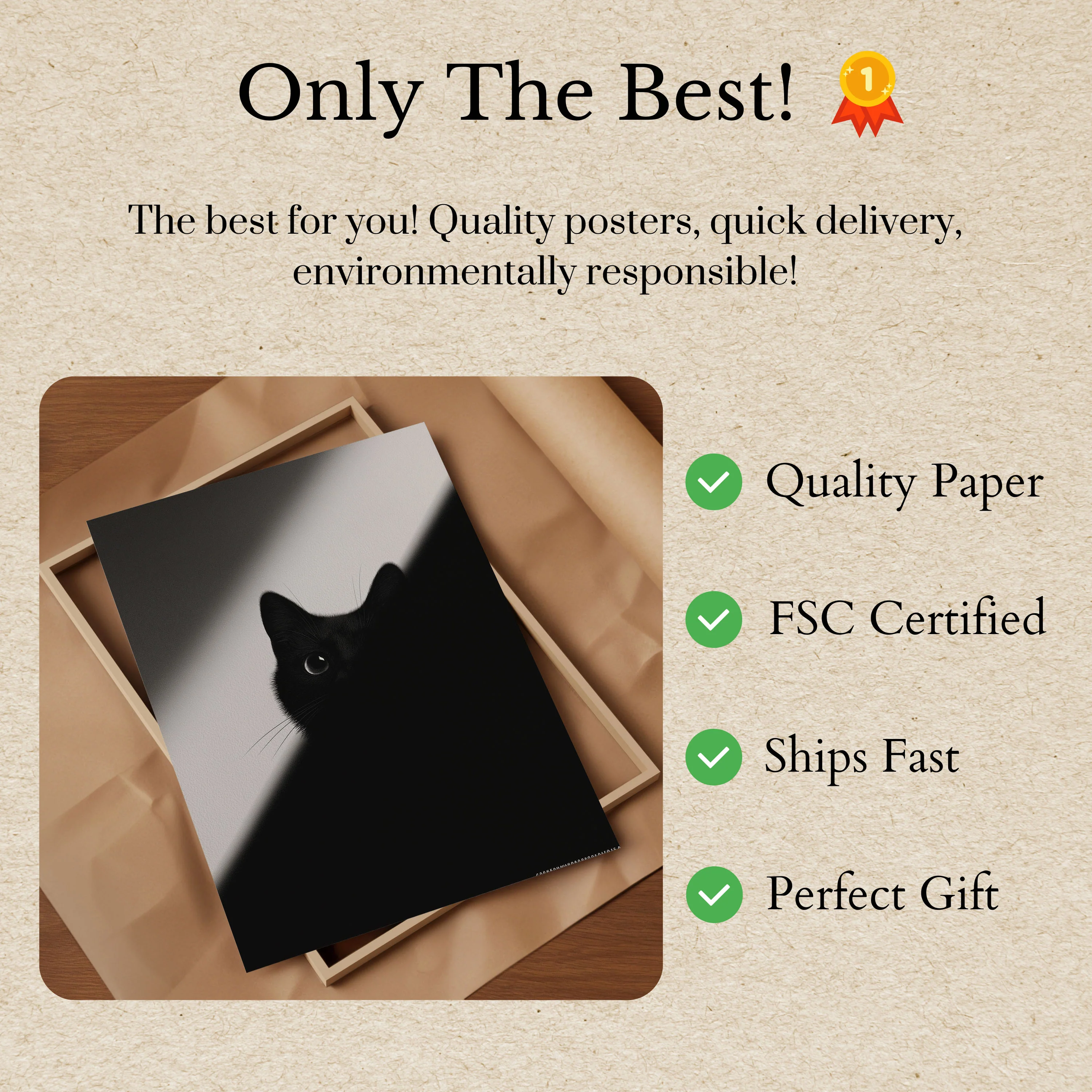 Mysterious Black Cat Poster - Image 3