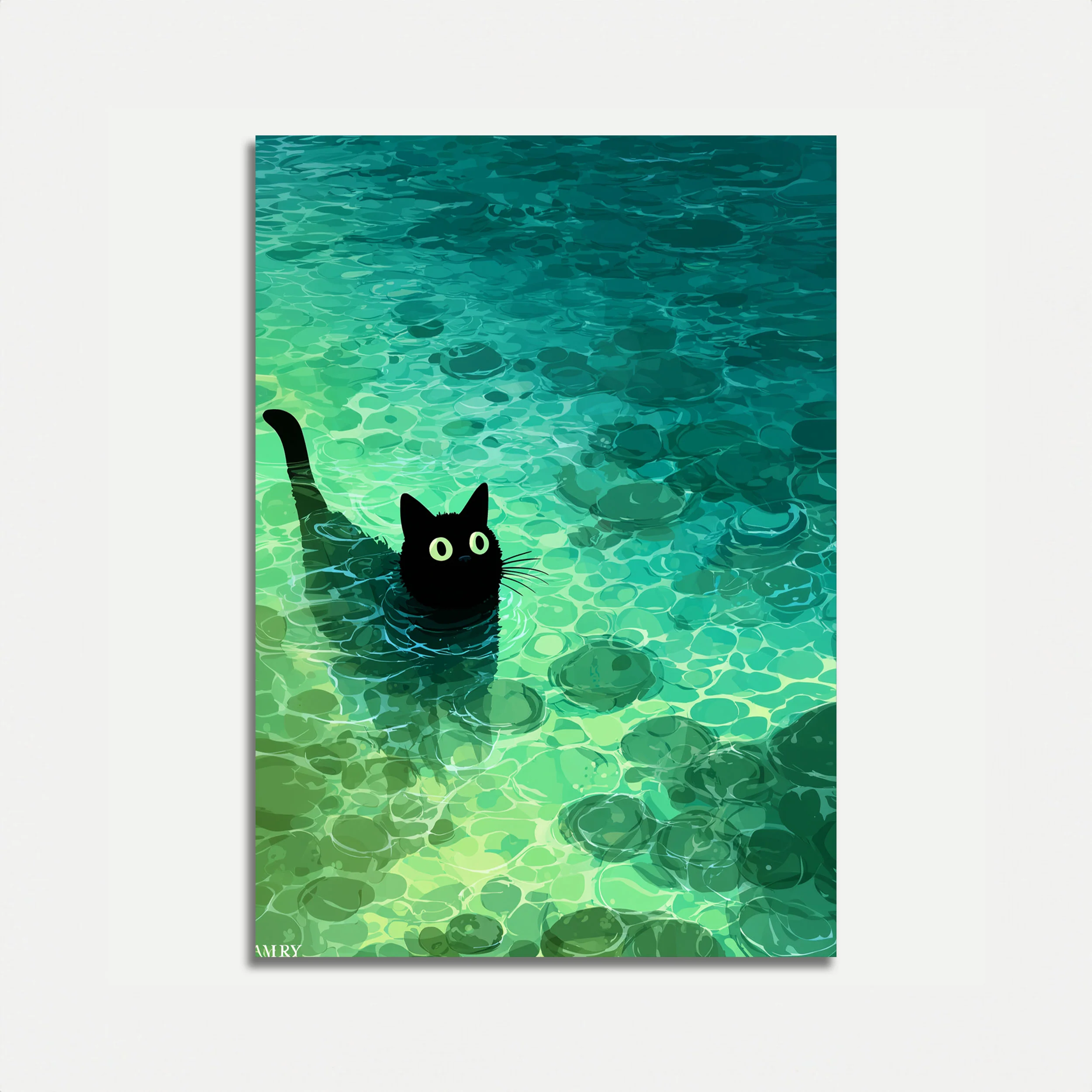 Mysterious Black Cat Poster