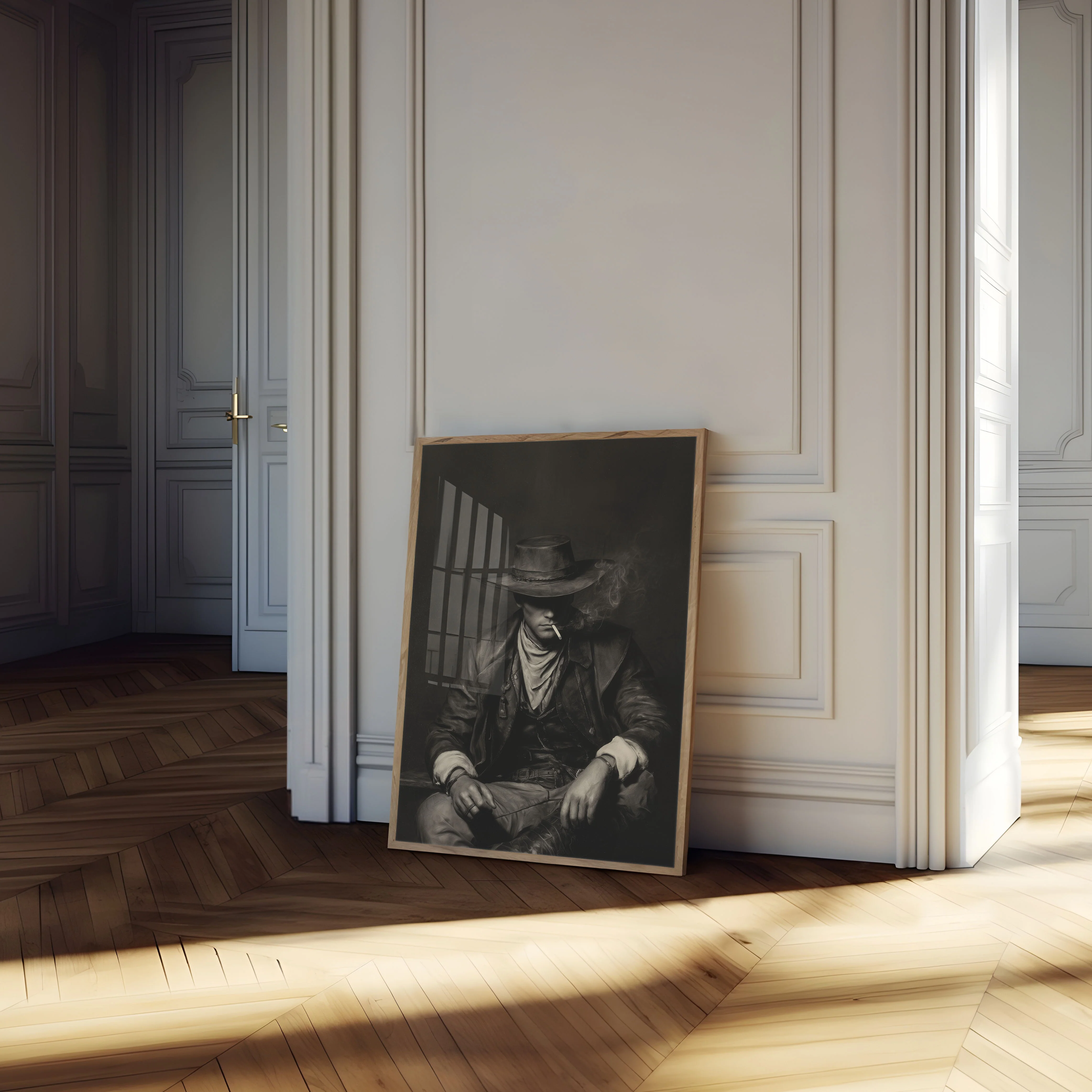 Mysterious Cowboy Smoke Poster - Image 4