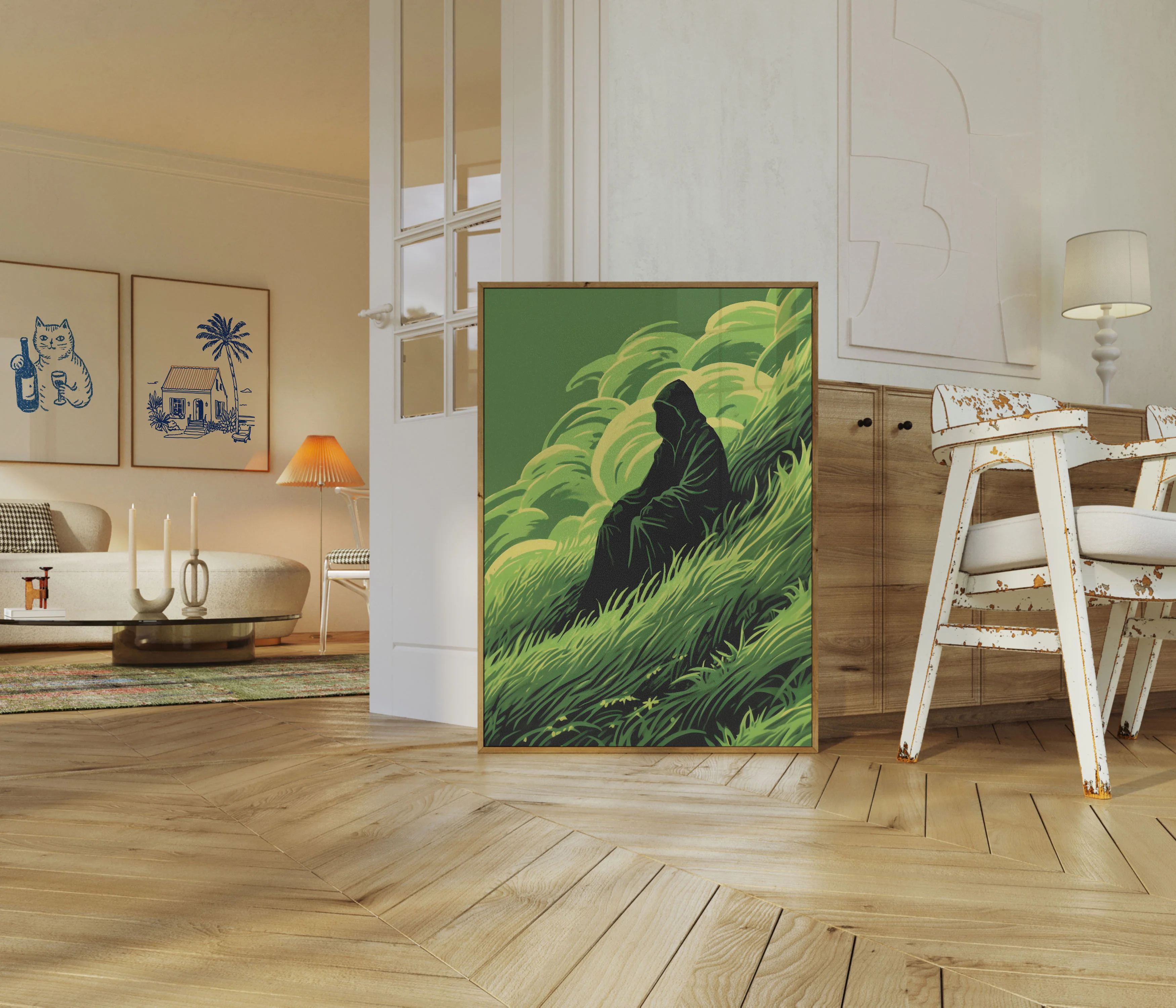 Mysterious Figure in Tall Grass Poster - Image 5