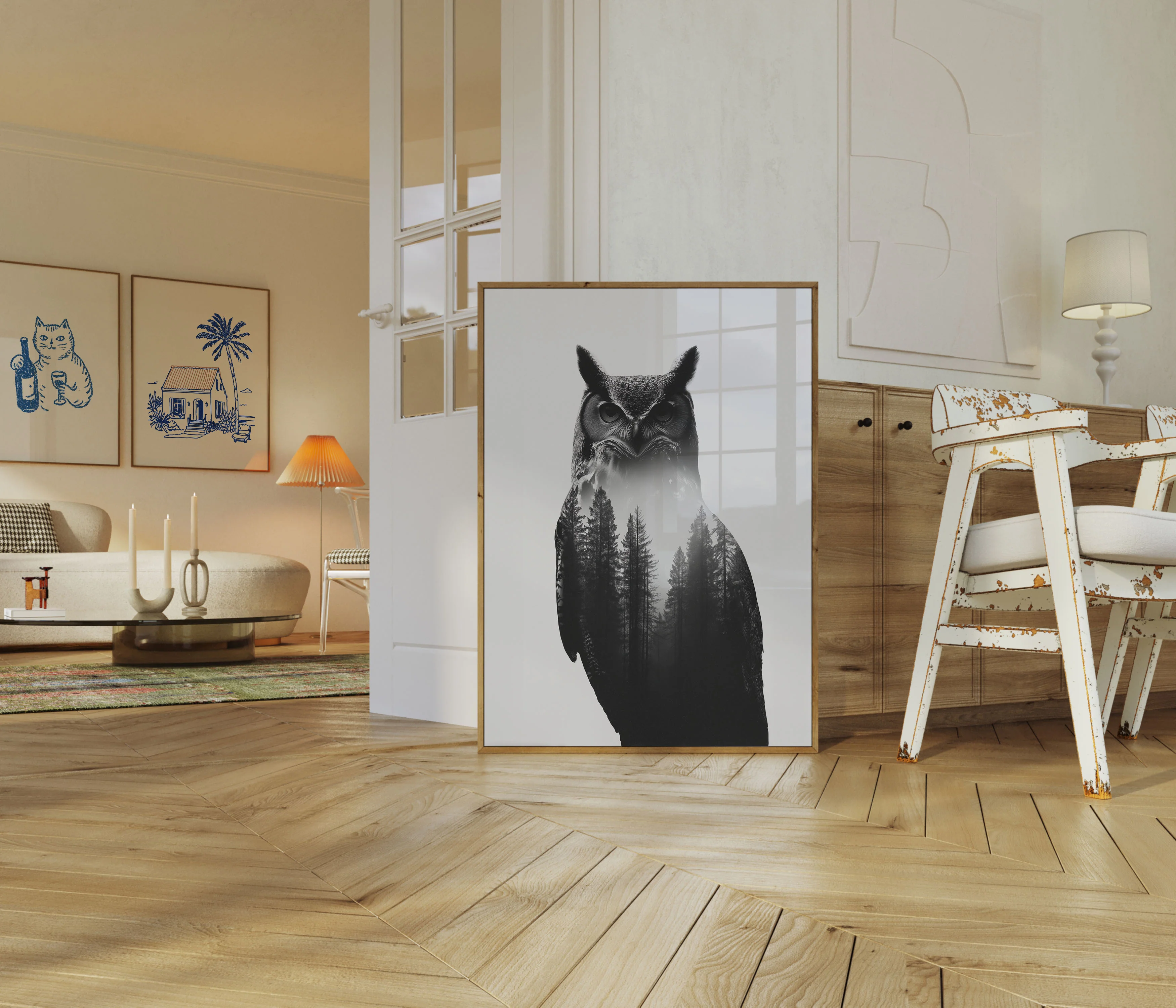 Mystic Owl Forest Poster - Image 5