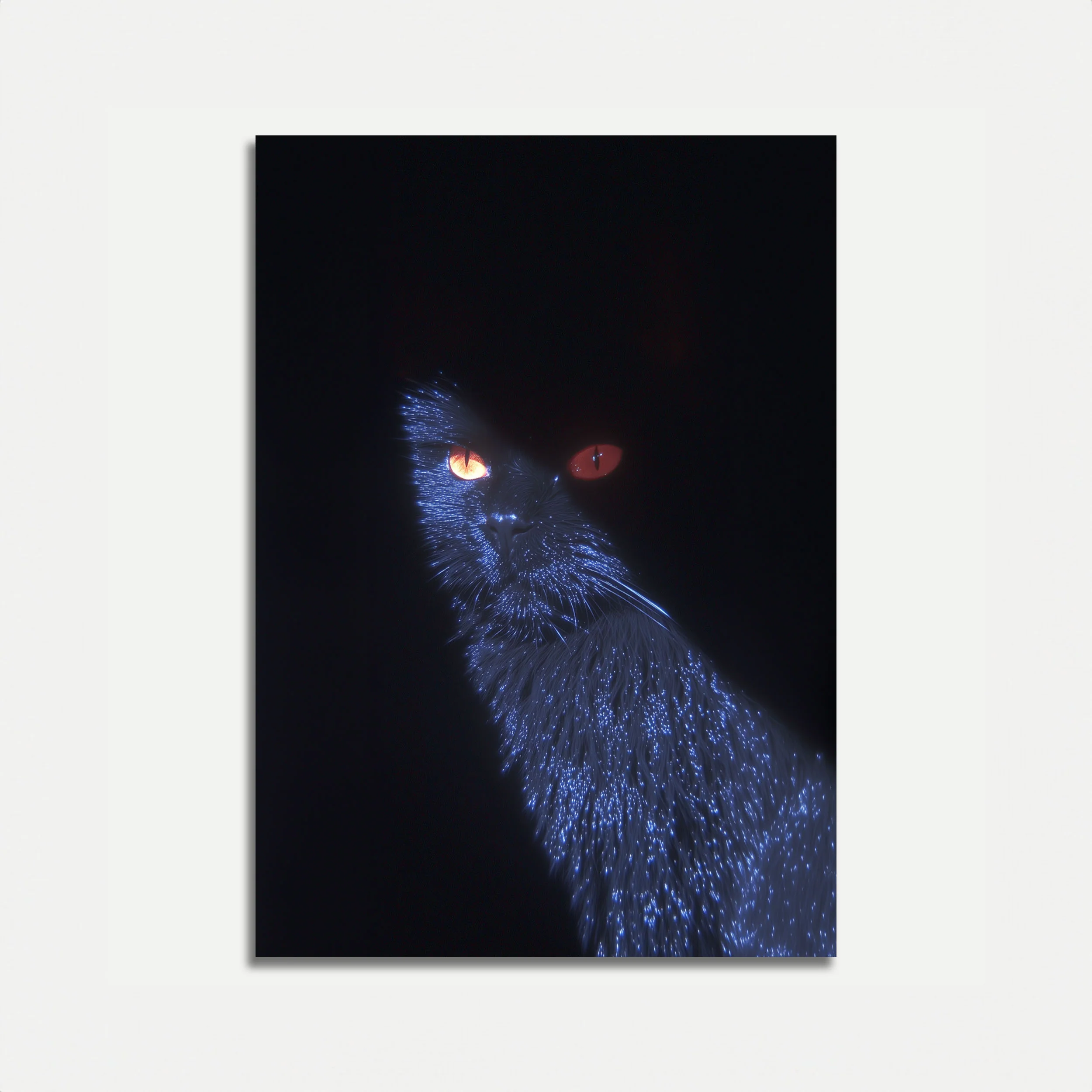 Mystical Blue Night Cat Poster