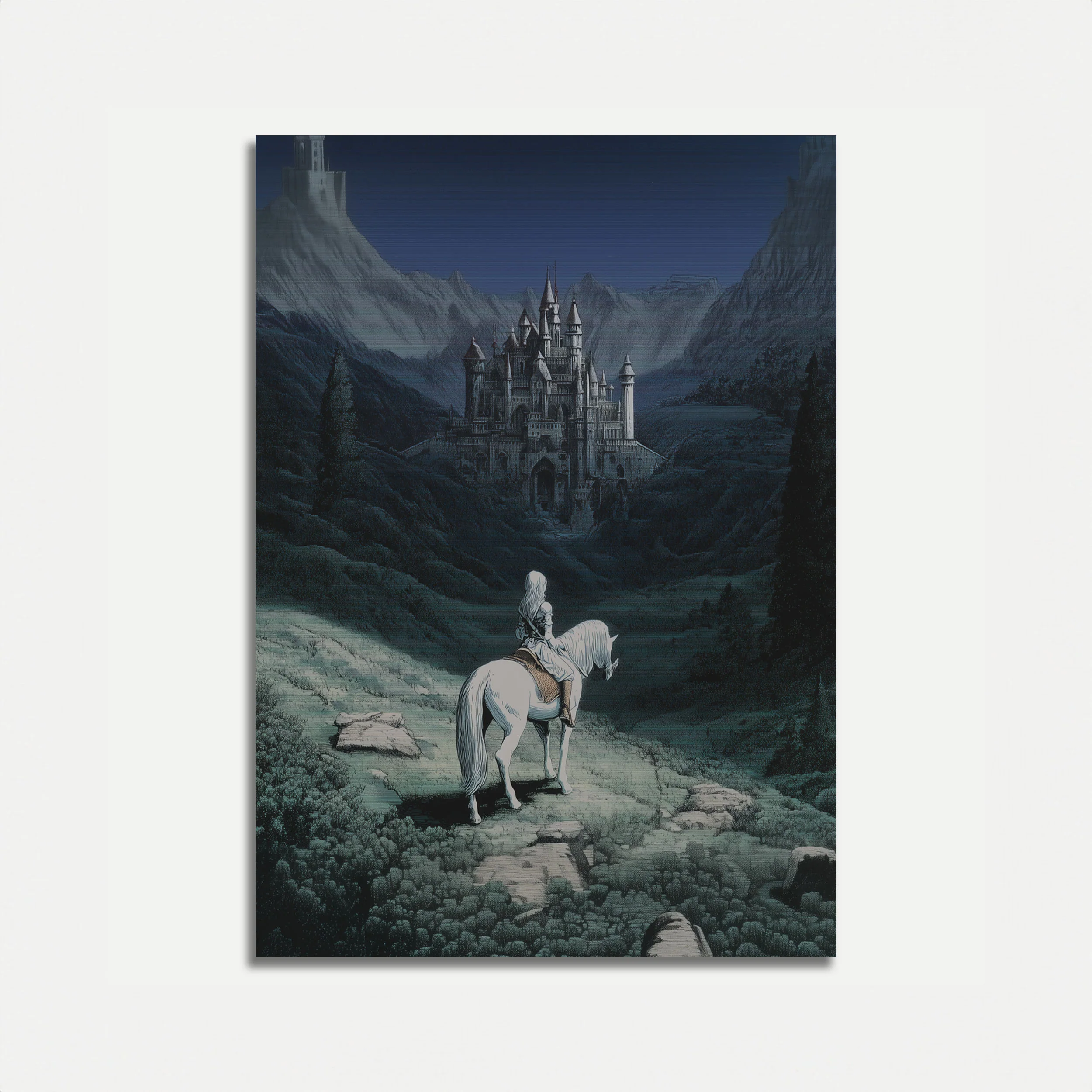 Mystical Castle Mountain Journey Poster