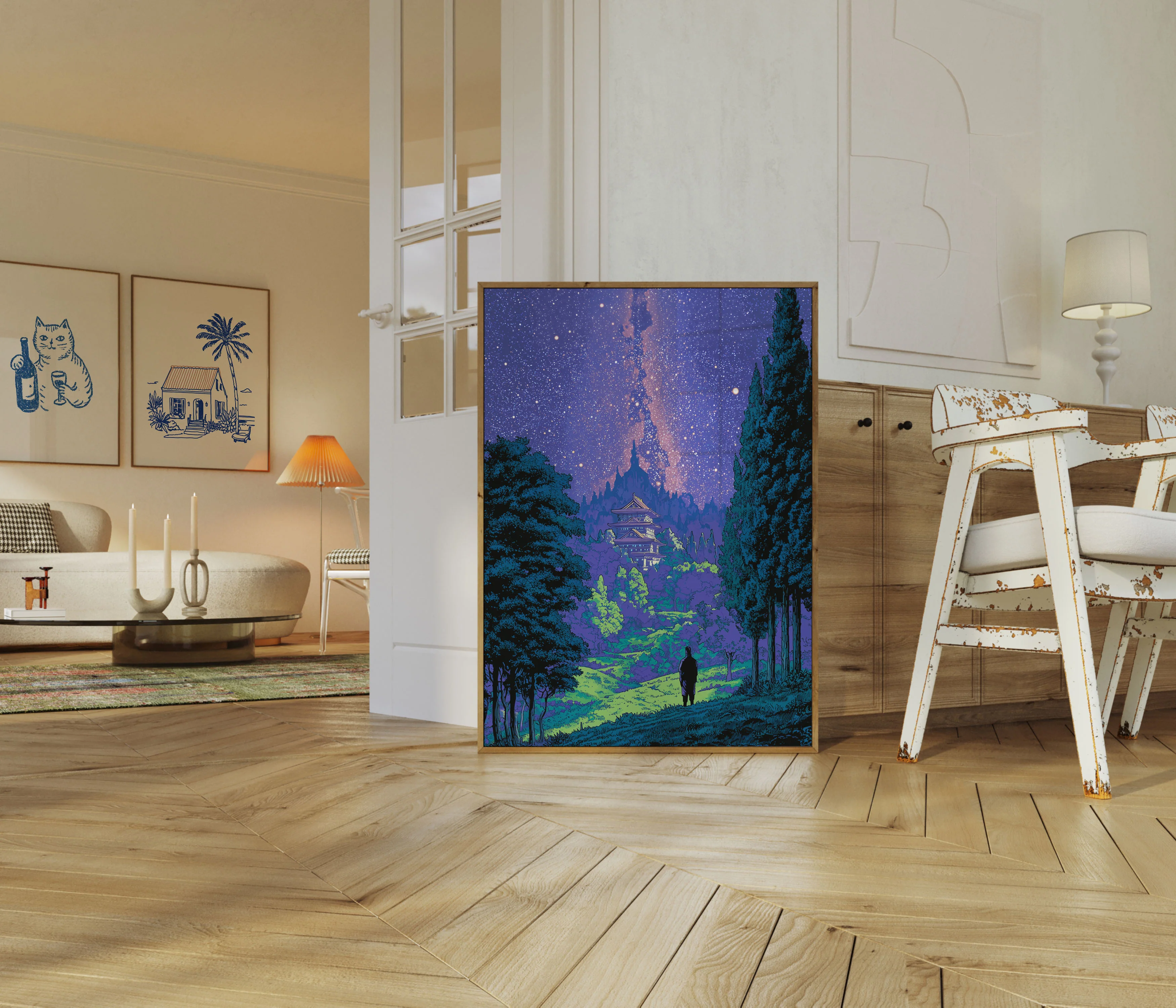 Mystical Castle Under Starlight Poster - Image 5