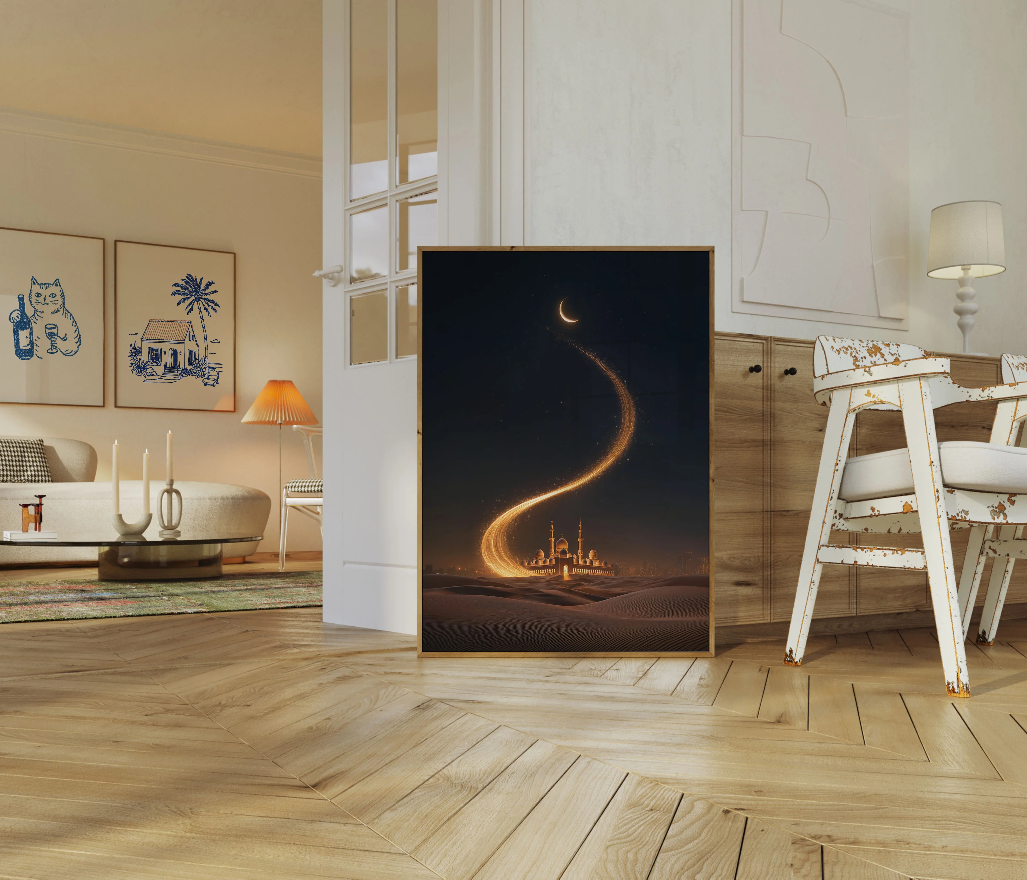Mystical Desert Mosque Night Poster - Image 5