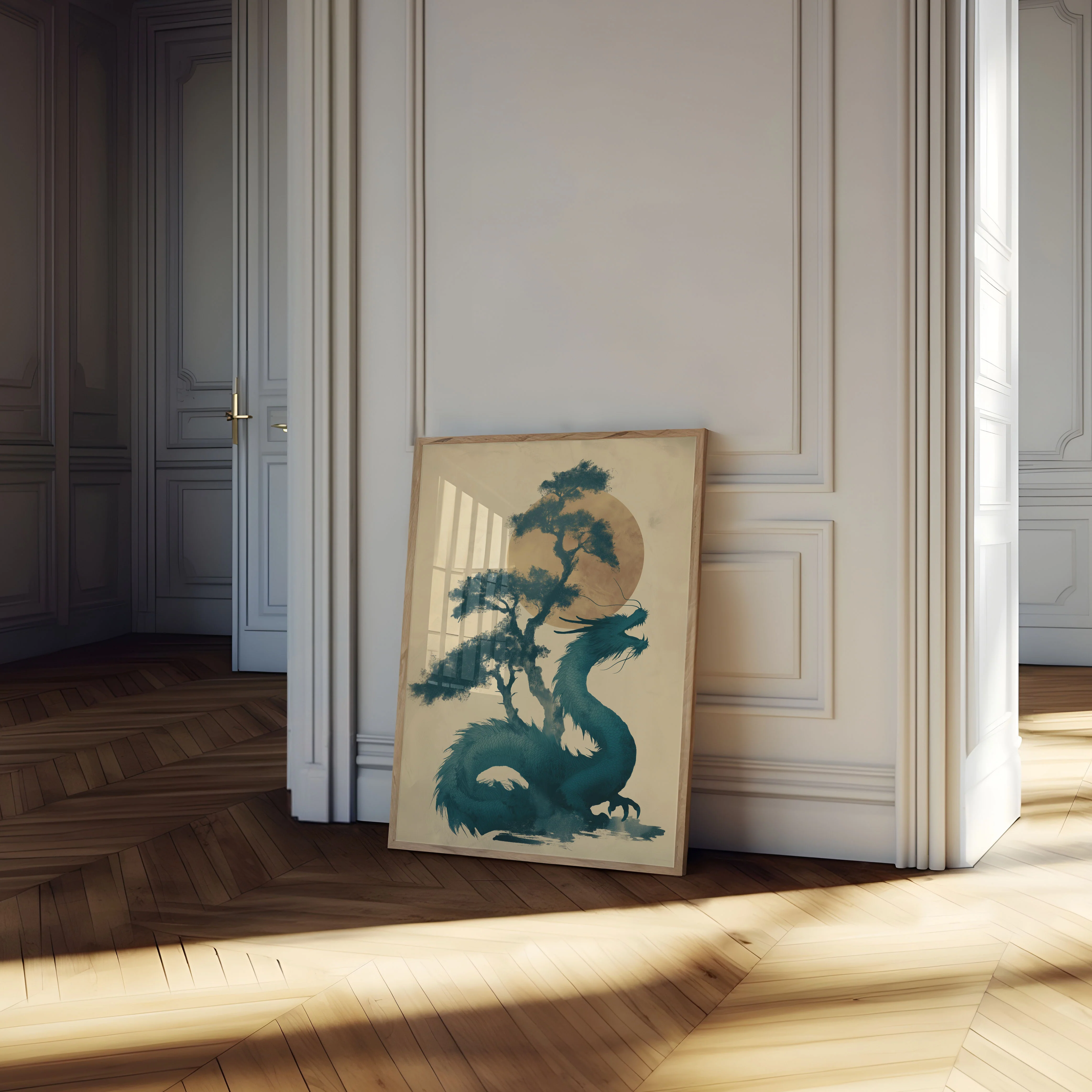 Mystical Dragon Tree Silhouette Poster - Image 4
