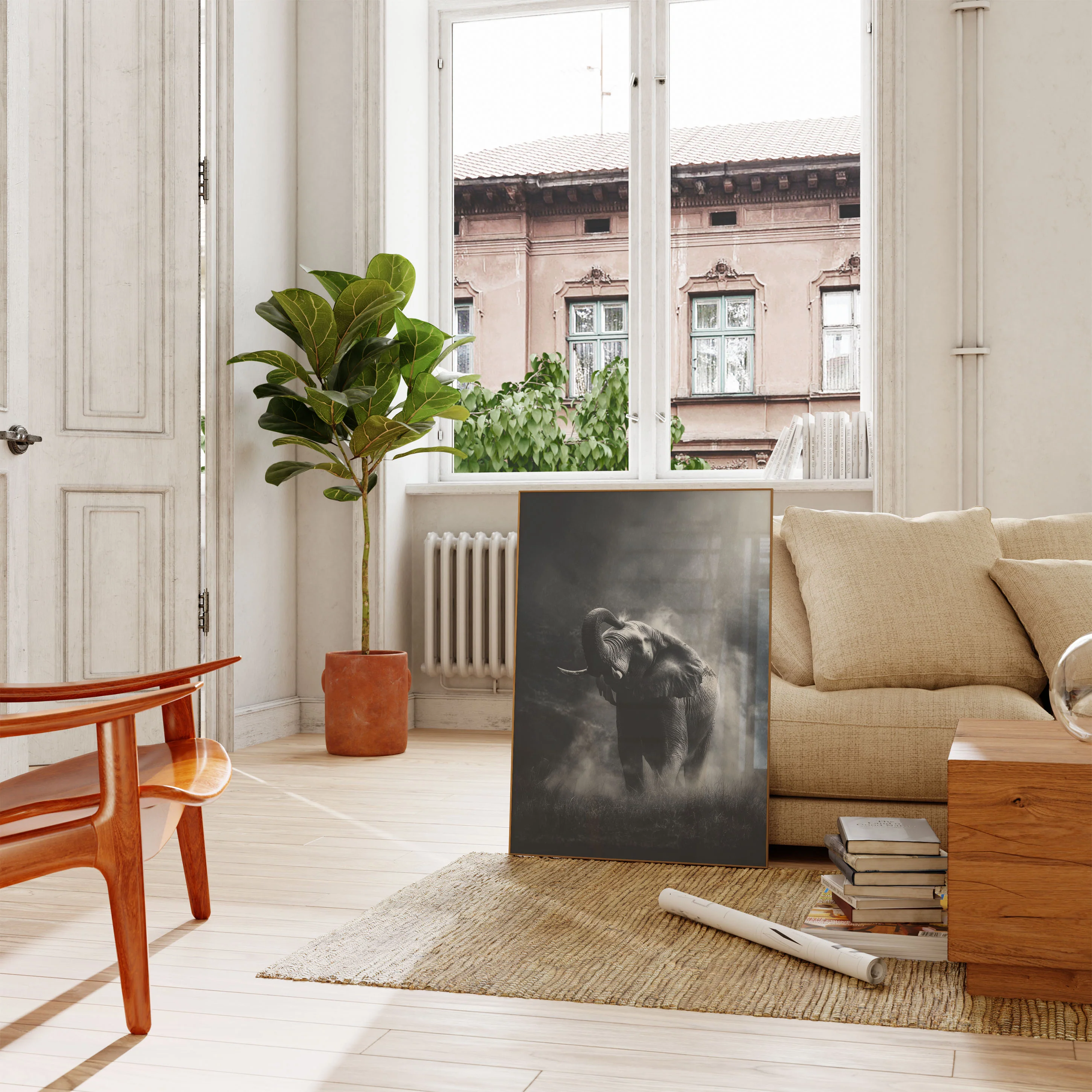 Mystical Elephant in Mist Poster - Image 2