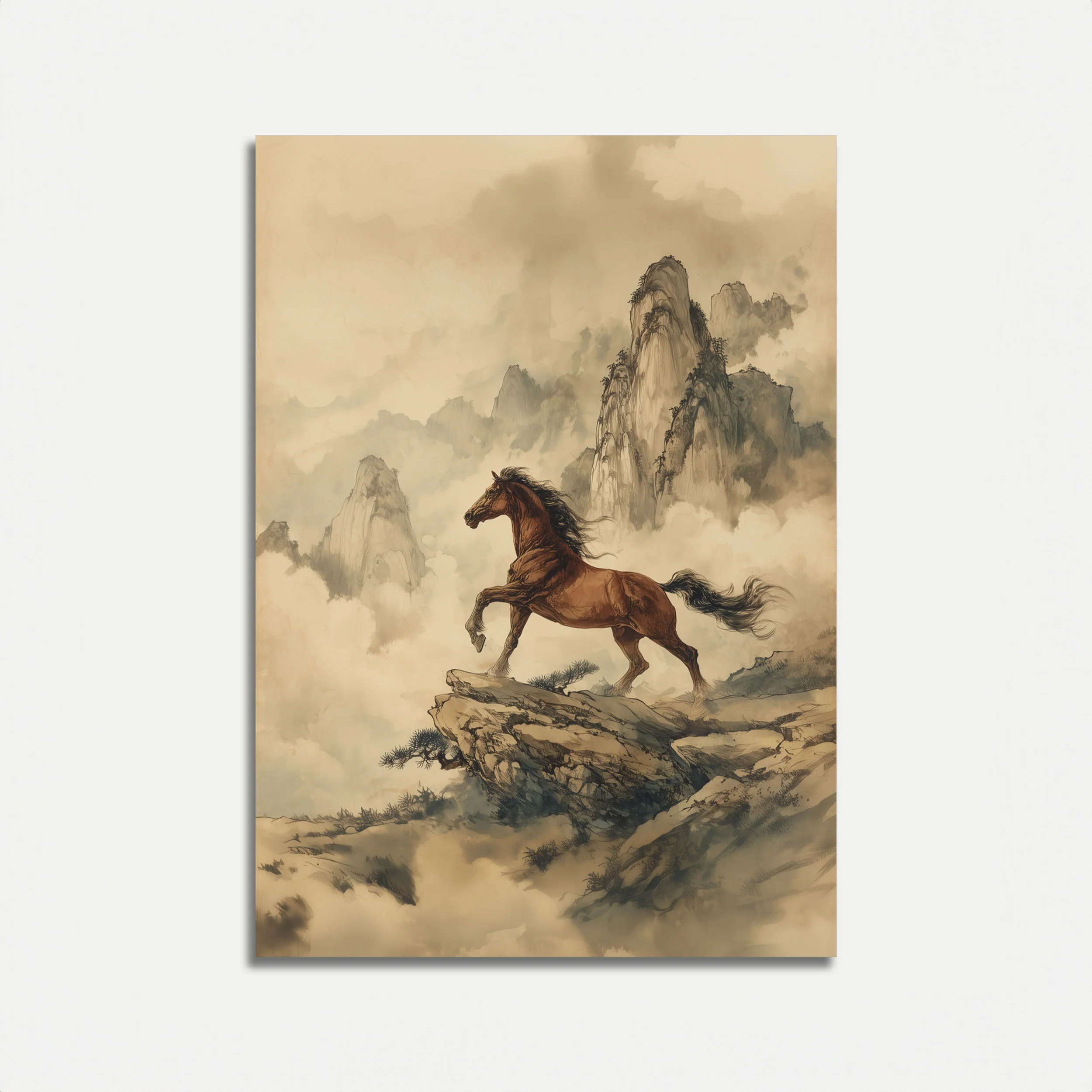 Mystical Mountain Stallion Poster