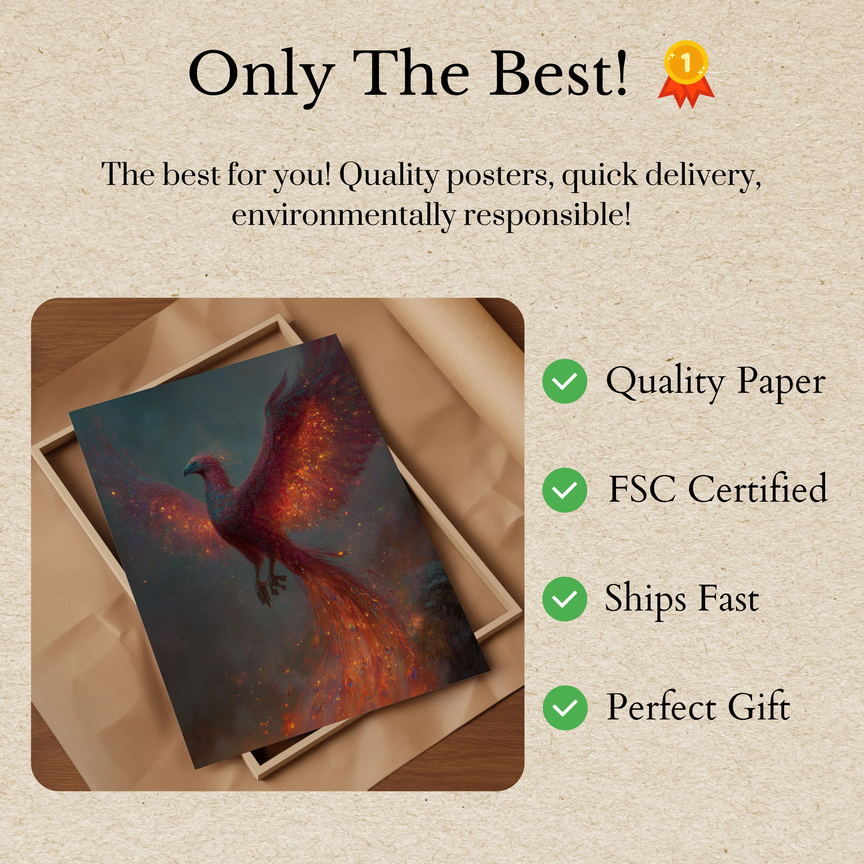 Mystical Phoenix Rising Poster - Image 3