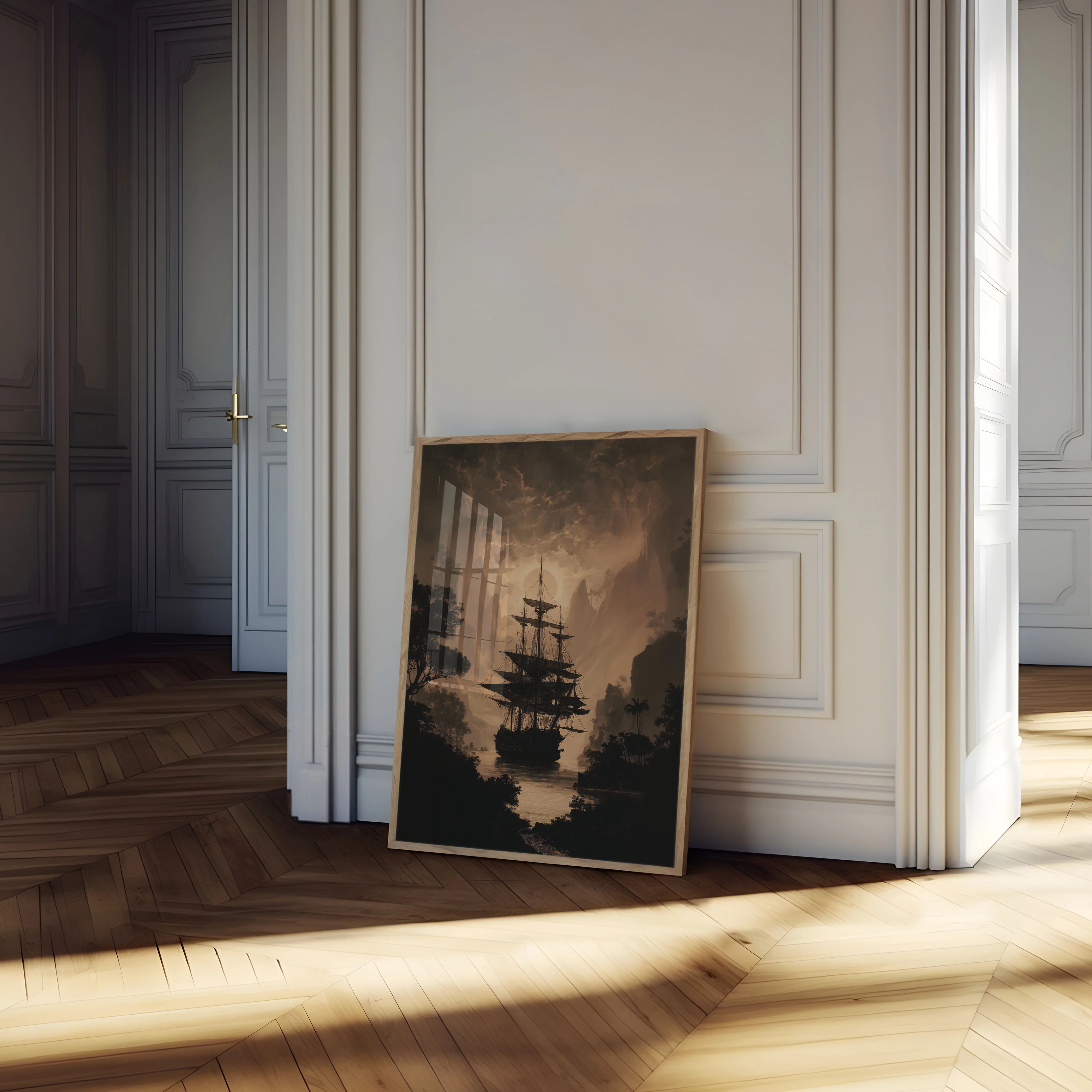 Mystical Pirate Ship Sunset Poster - Image 4