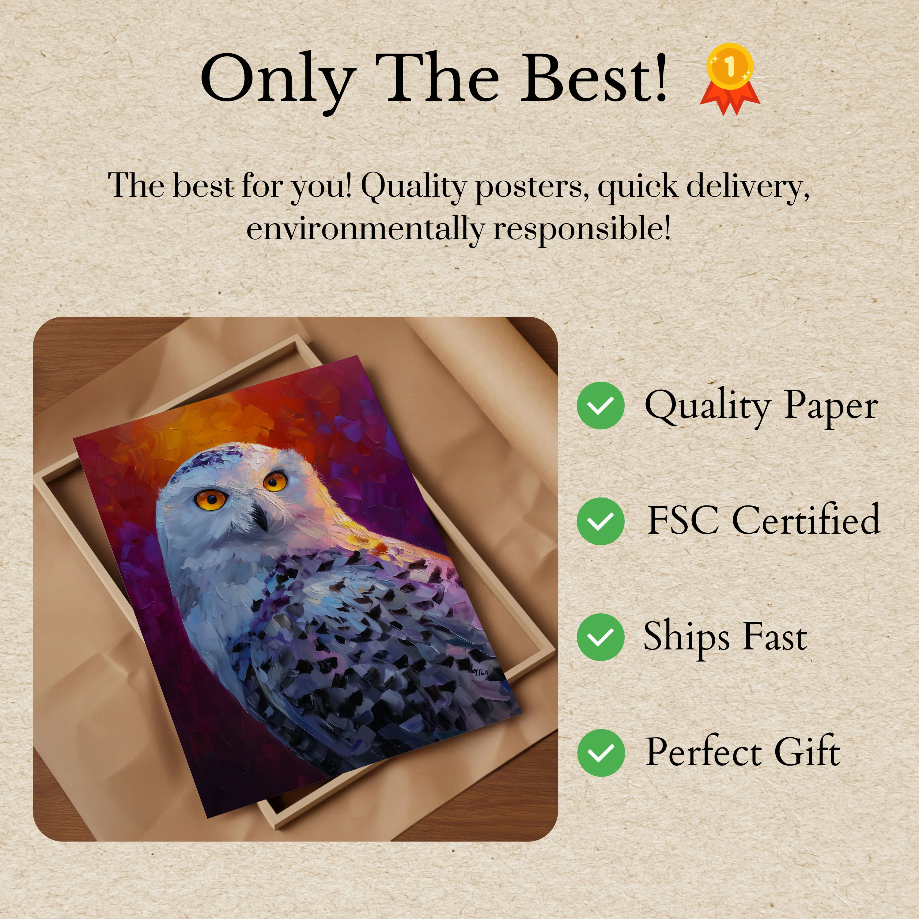 Mystical Snowy Owl Poster - Image 3