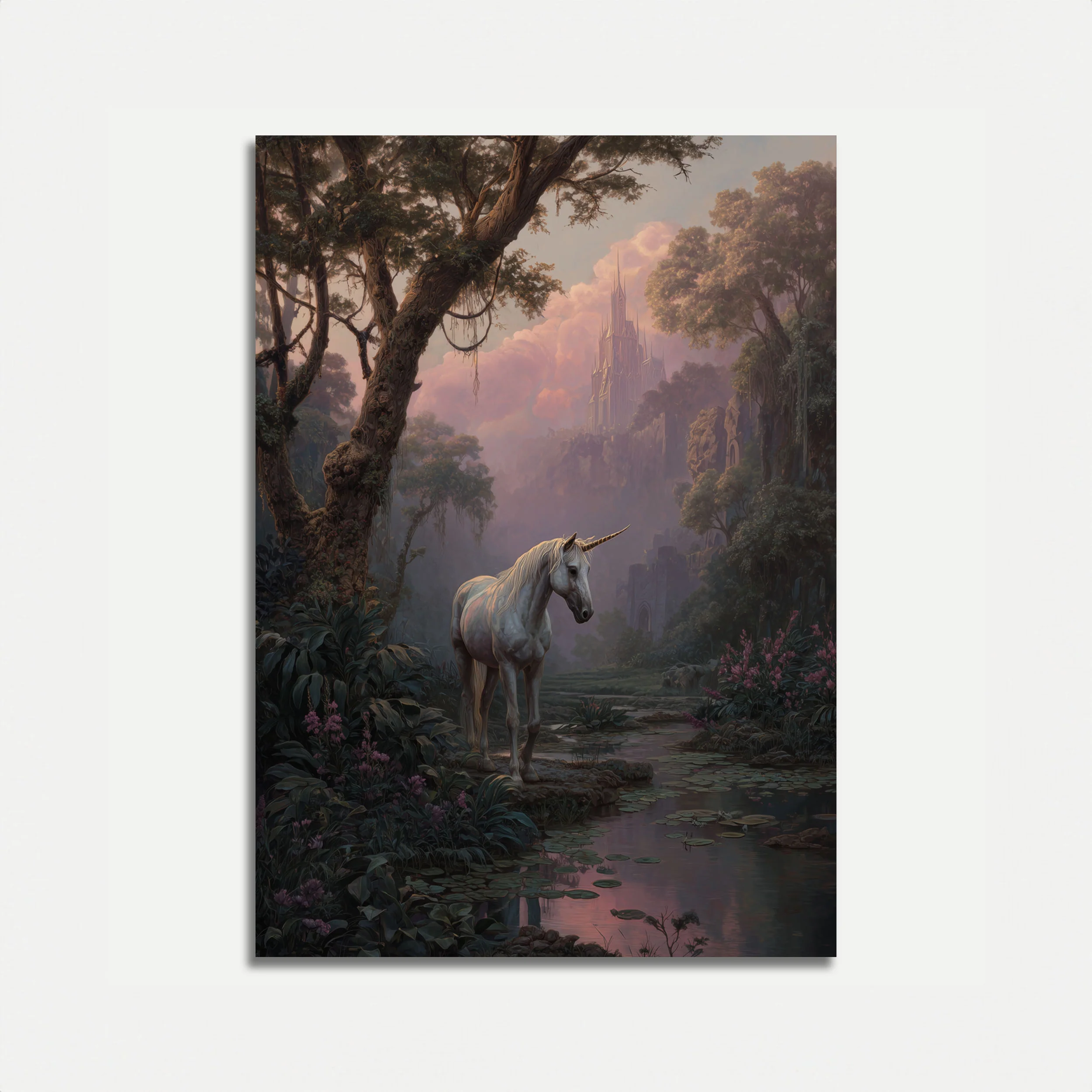 Mystical Unicorn Forest Poster