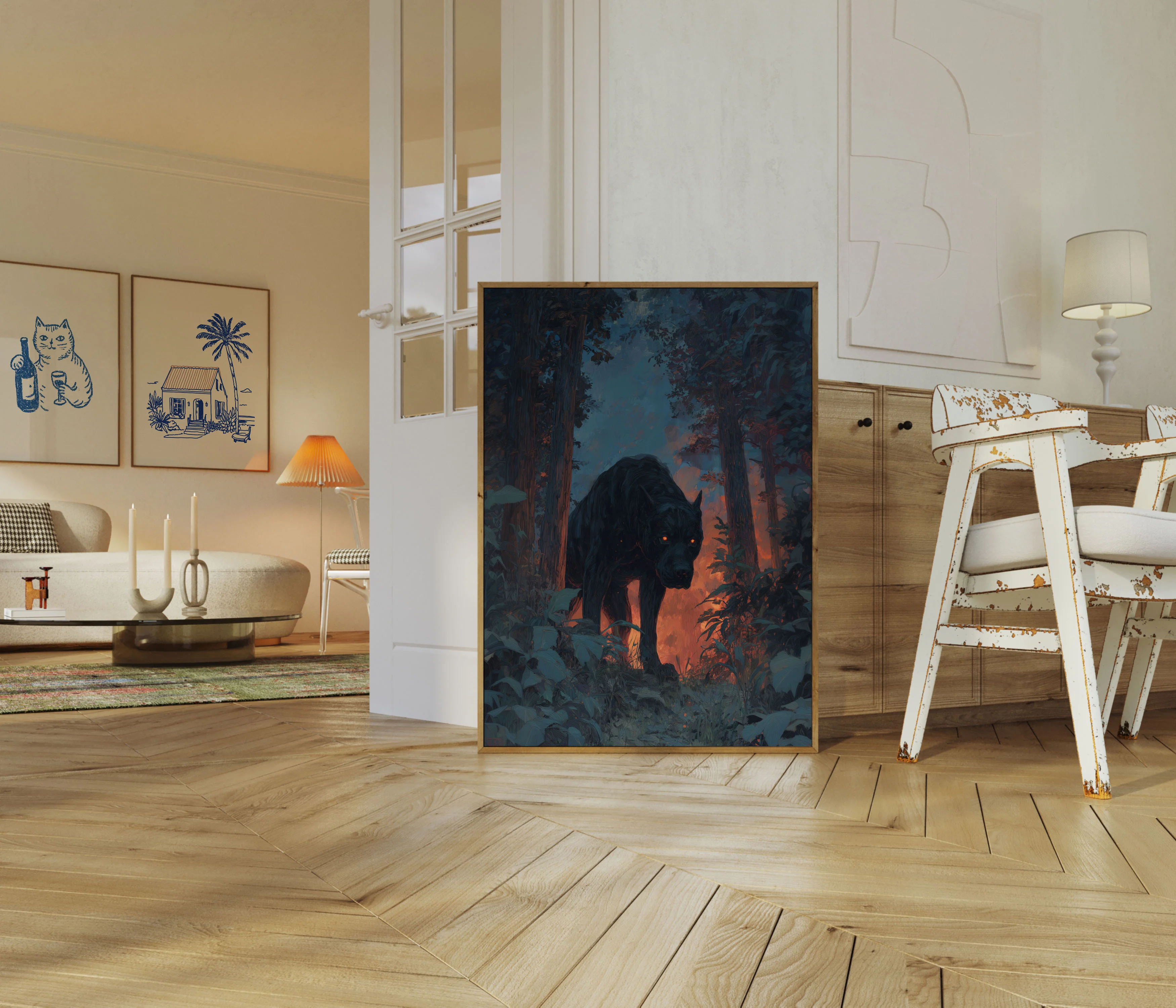 Mystical Wolf in Forest Poster - Image 5