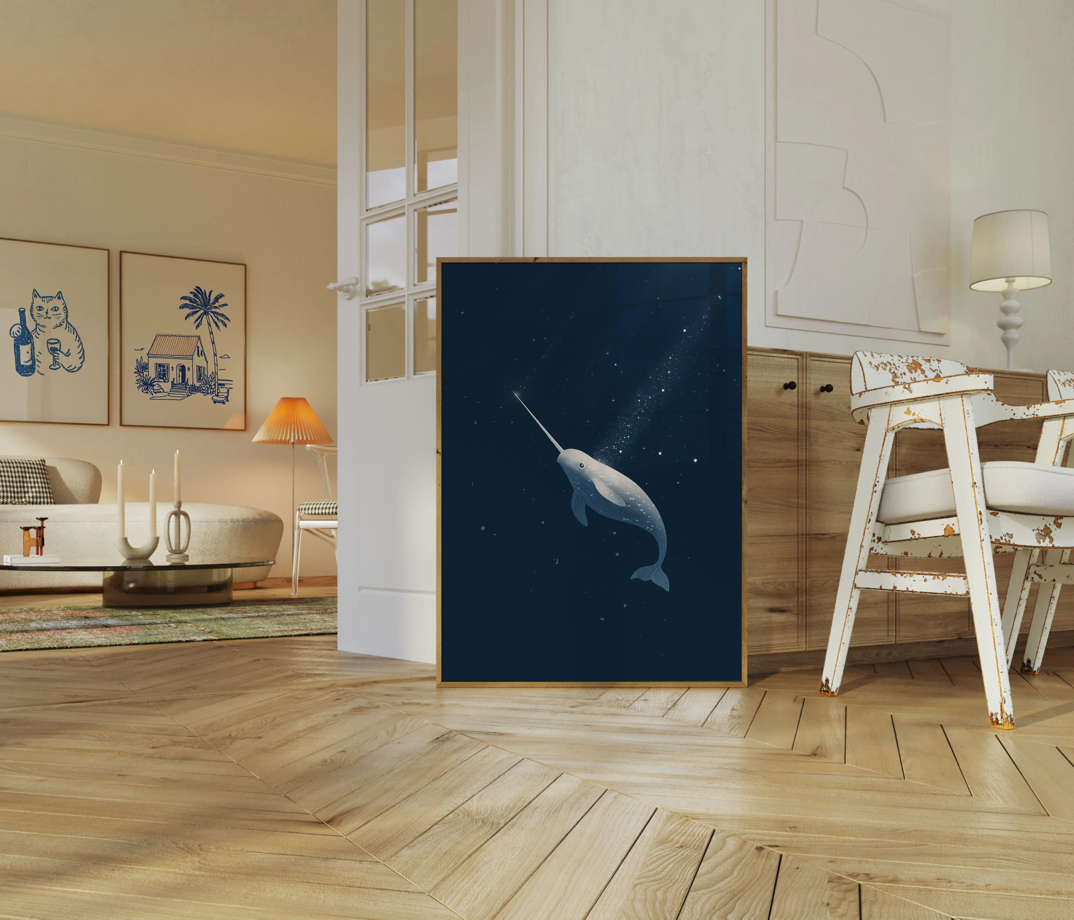 Narwhal in Deep Ocean Poster - Image 5