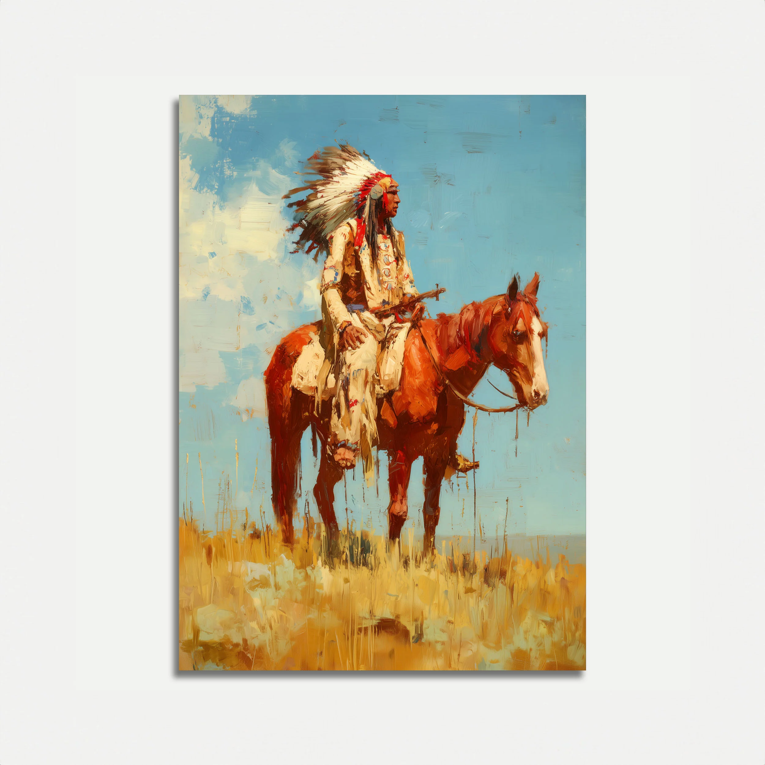 Native American Warrior Poster