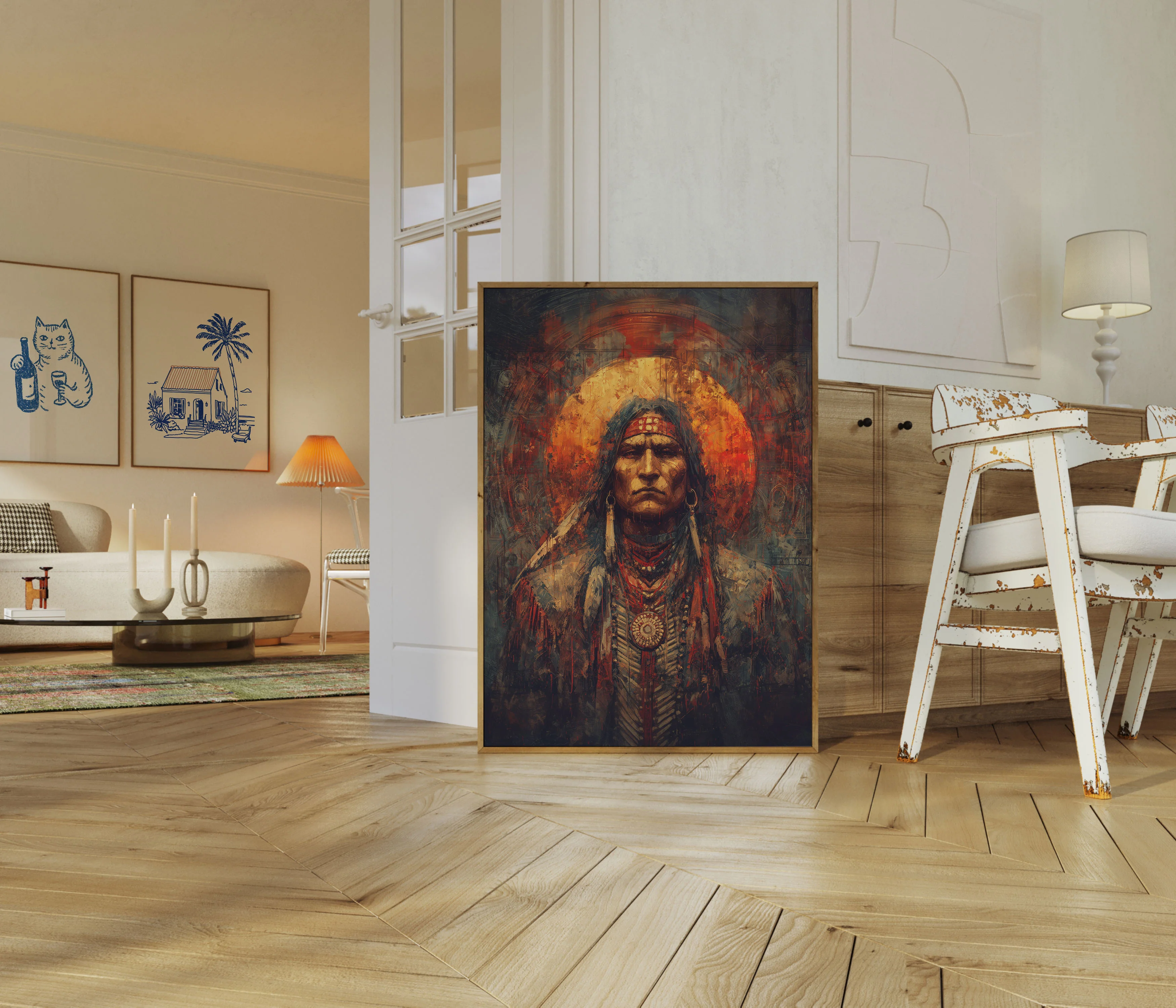 Native Spirit Warrior Portrait Poster - Image 5