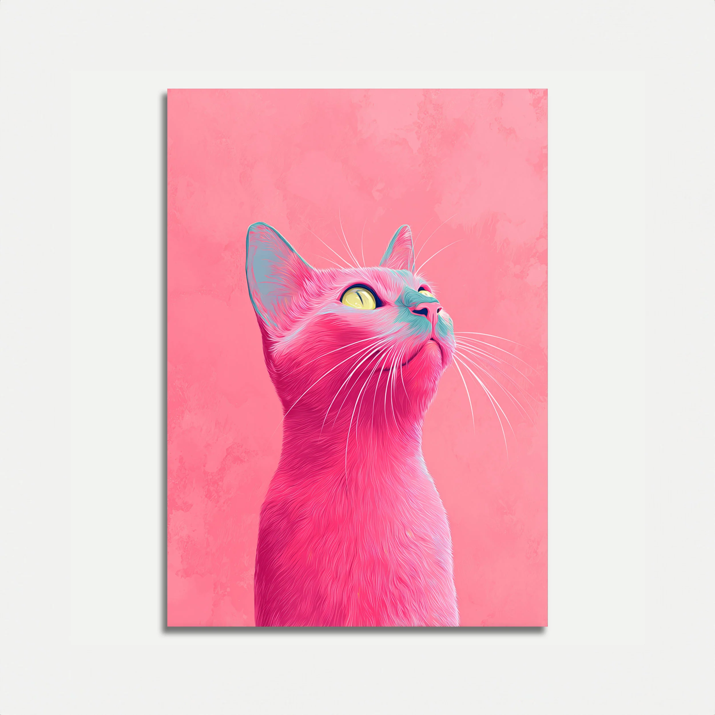 Neon Pink Cat Poster