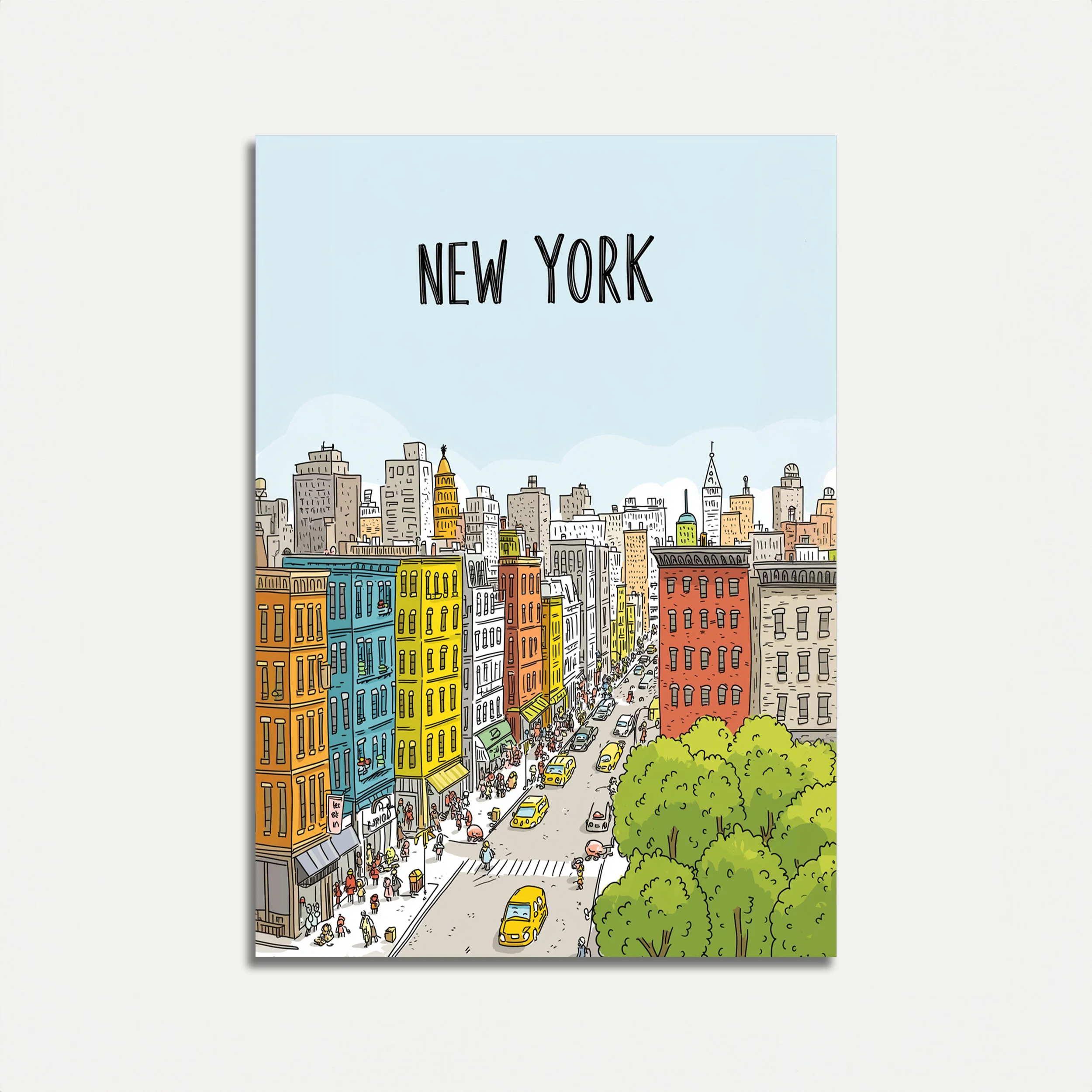 New York City Street Scene Poster