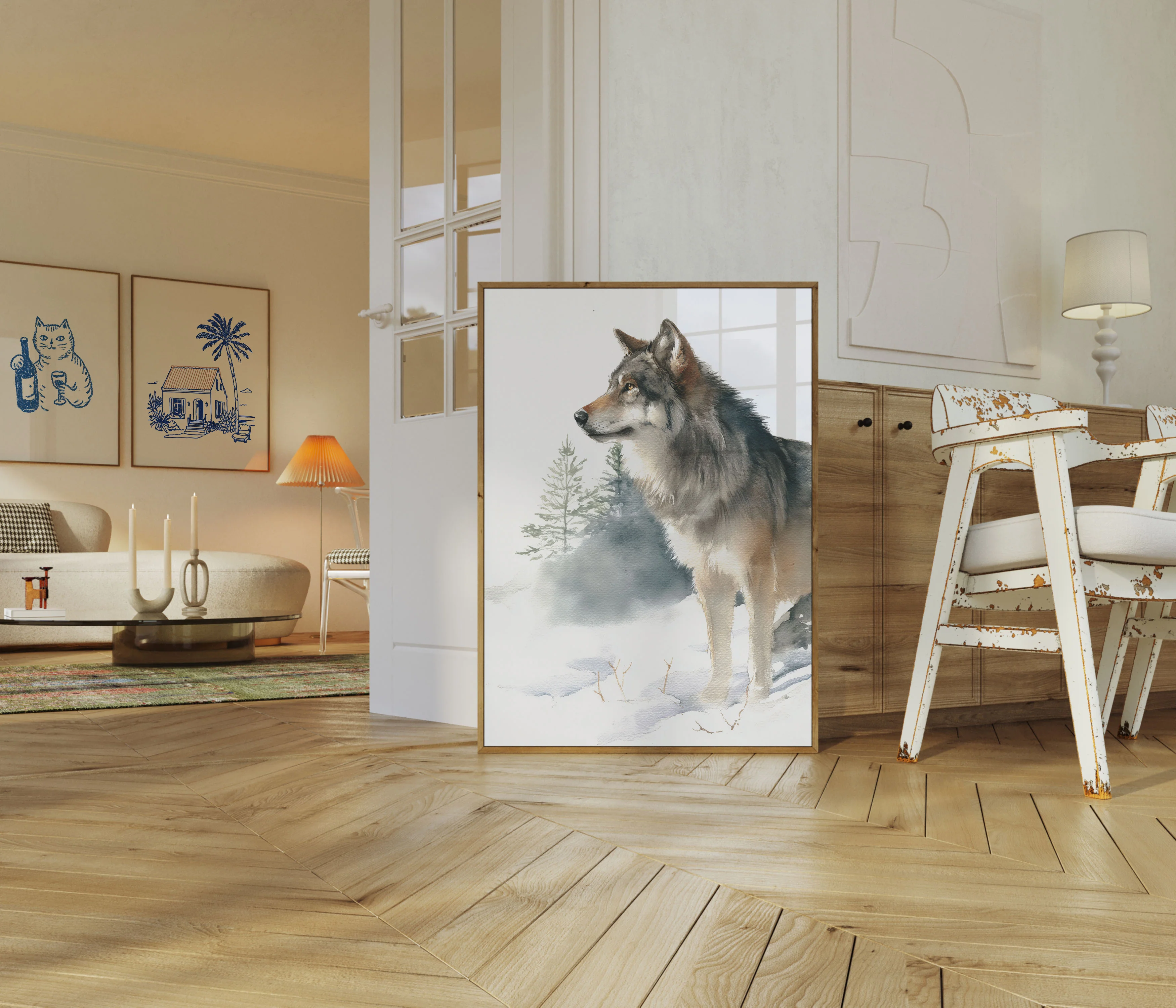 Noble Wolf Winter Wilderness Poster - Image 4